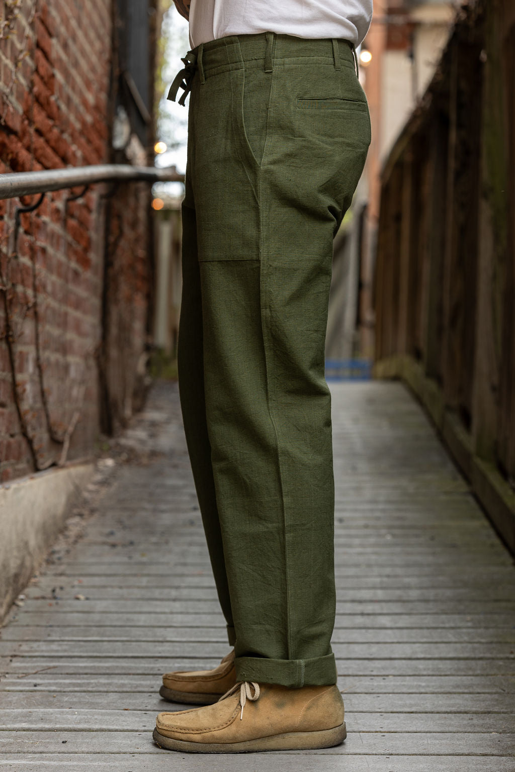 Indi + Ash Obelisk Pant - Handwoven Forest Denim