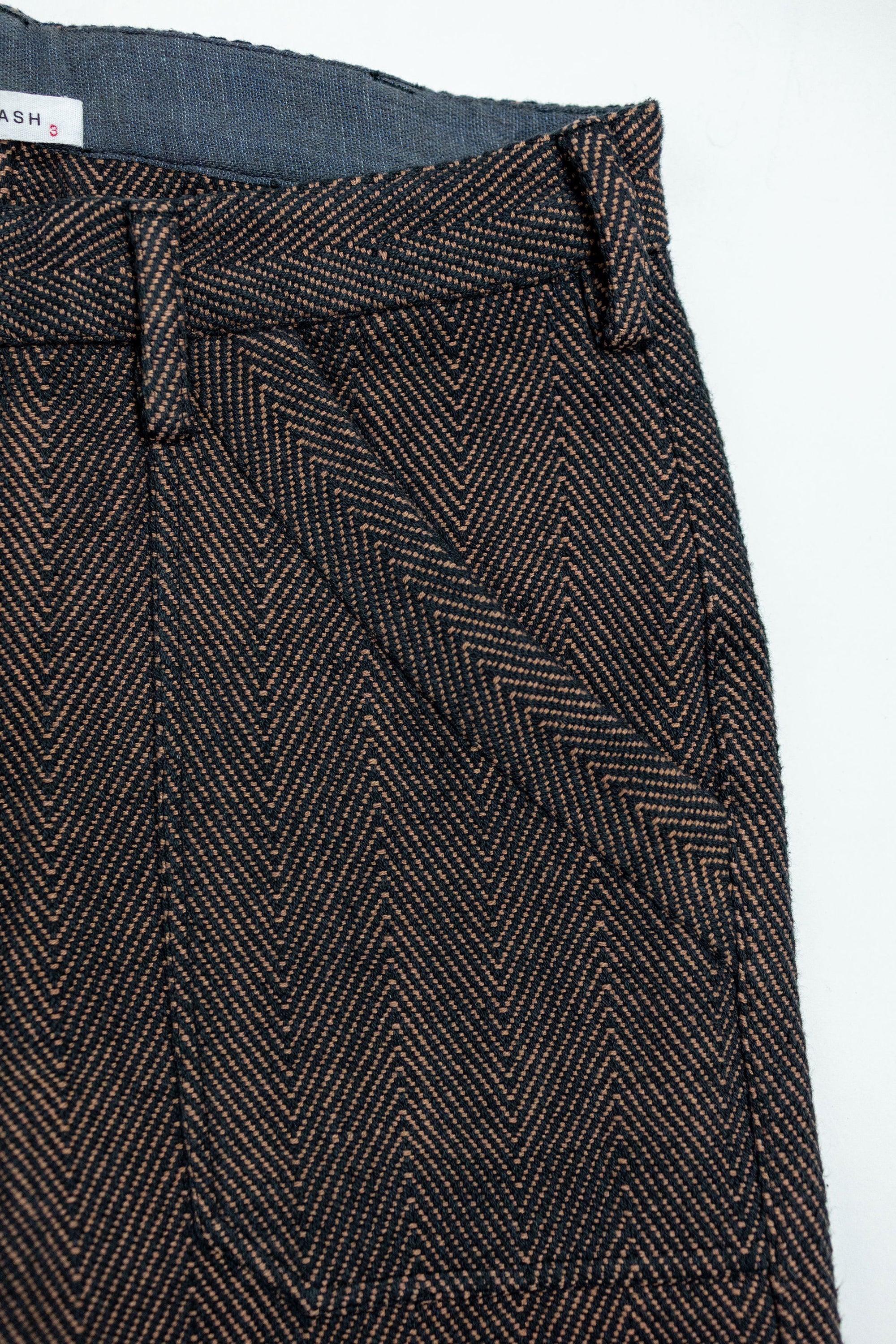 Indi + Ash Isaac Pant - Iron/Cutch Brick Handspun Herringbone
