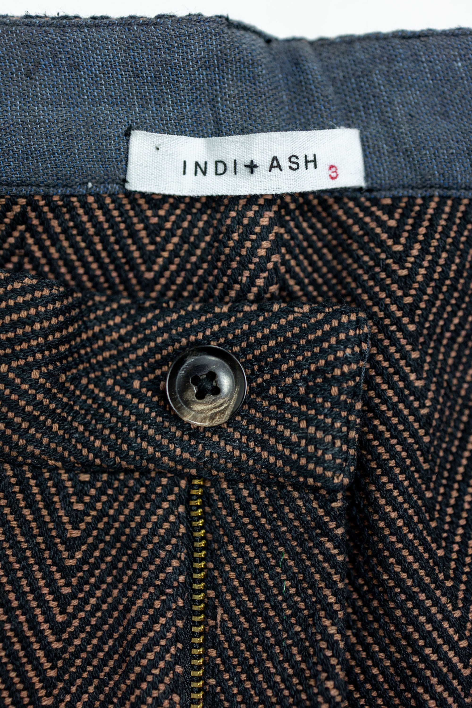Indi + Ash Isaac Pant - Iron/Cutch Brick Handspun Herringbone