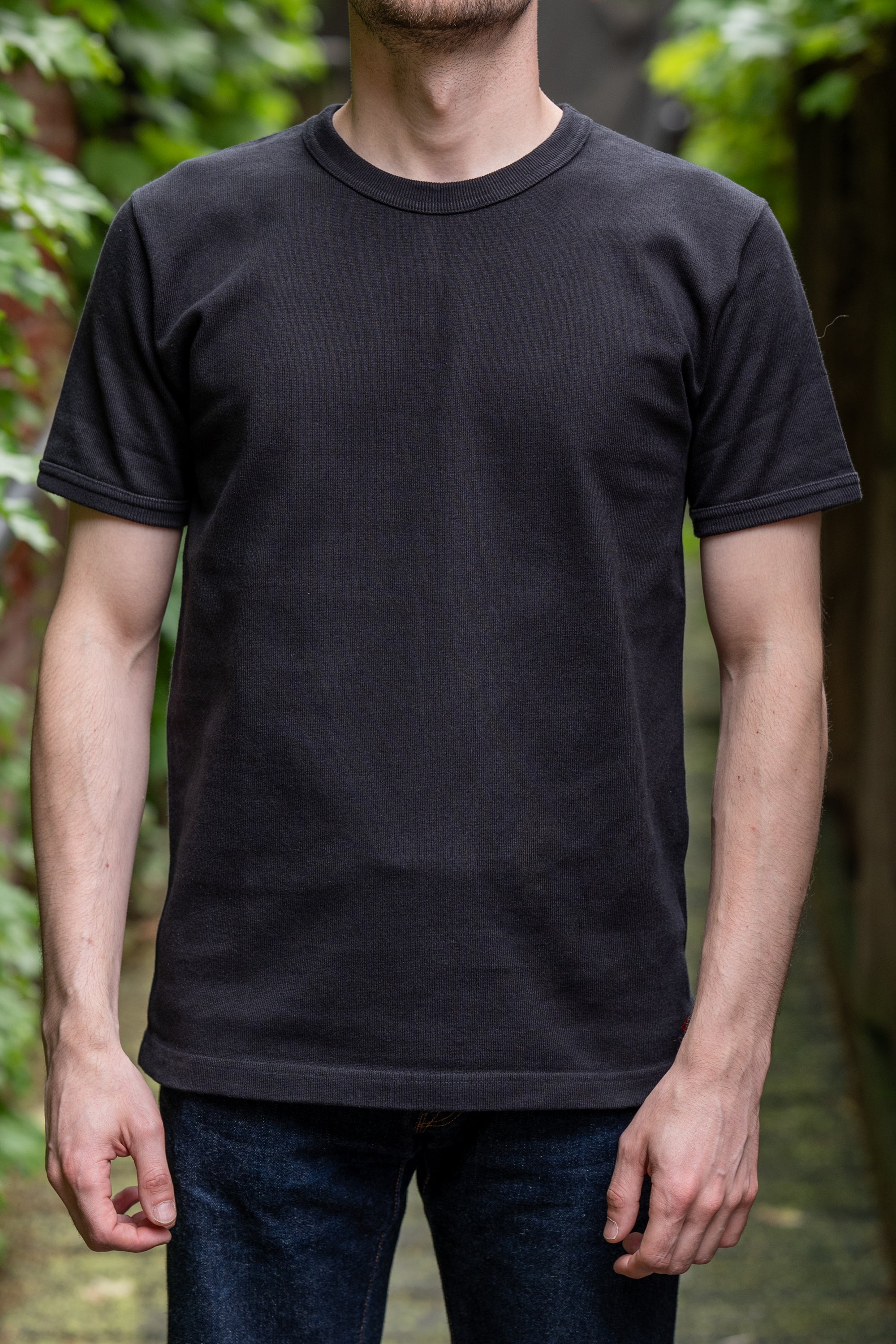 Iron Heart IHT-1600 11oz Cotton Knit Crew Neck T-Shirt - Black