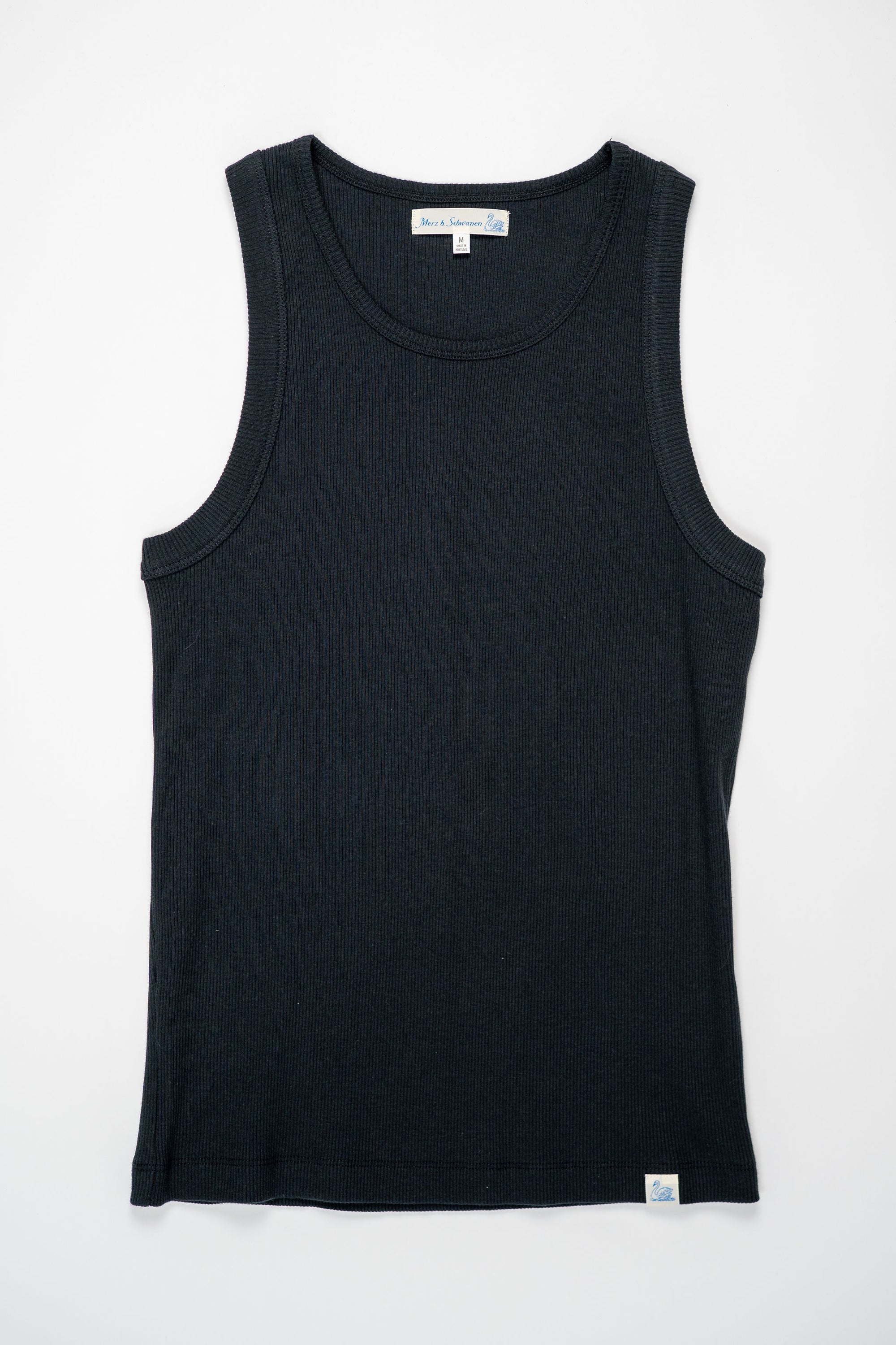 Merz b. Schwanen RIBTANK01 Good Basics 7.2oz Ribbed Tanktop - Charcoal