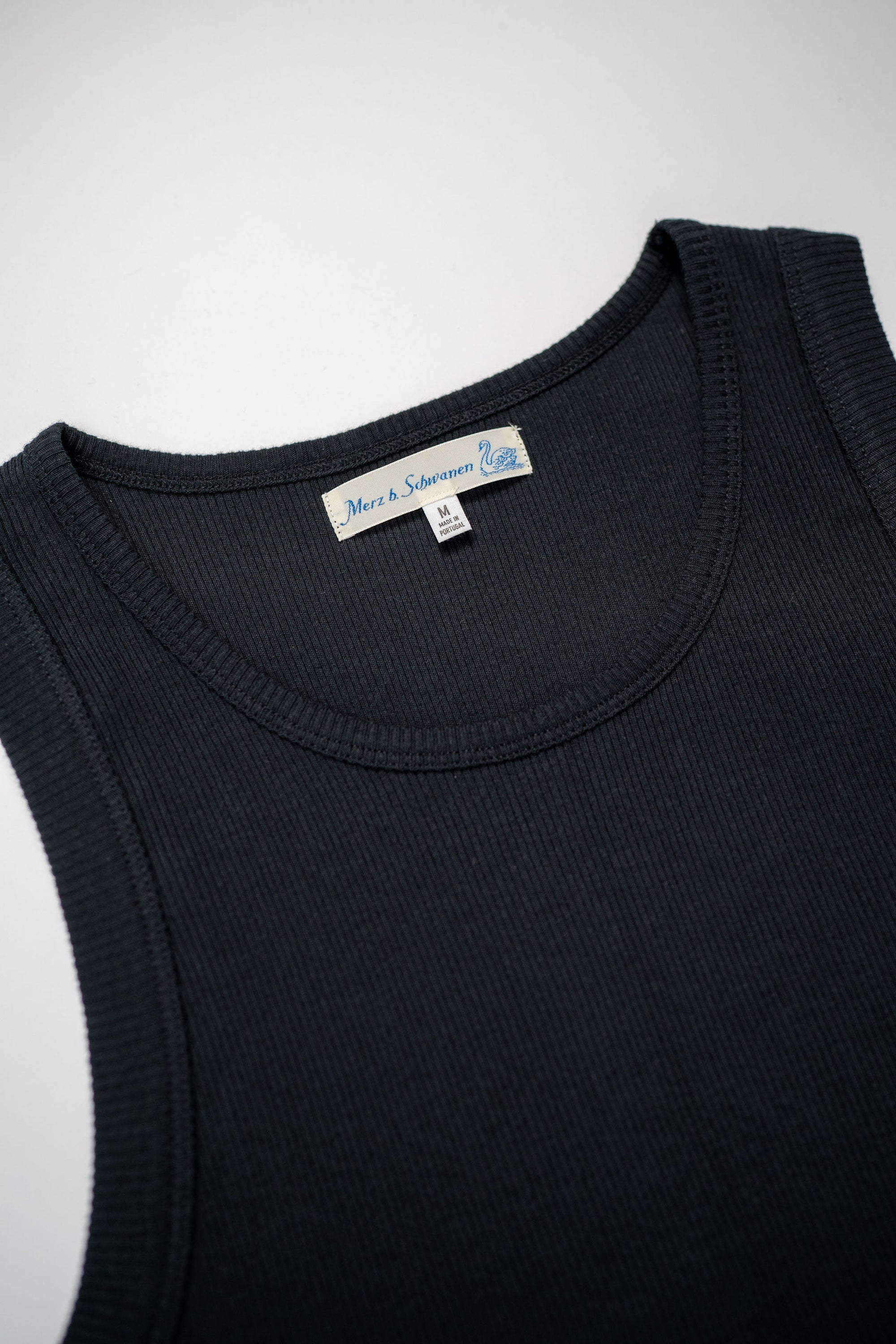Merz b. Schwanen RIBTANK01 Good Basics 7.2oz Ribbed Tanktop - Charcoal