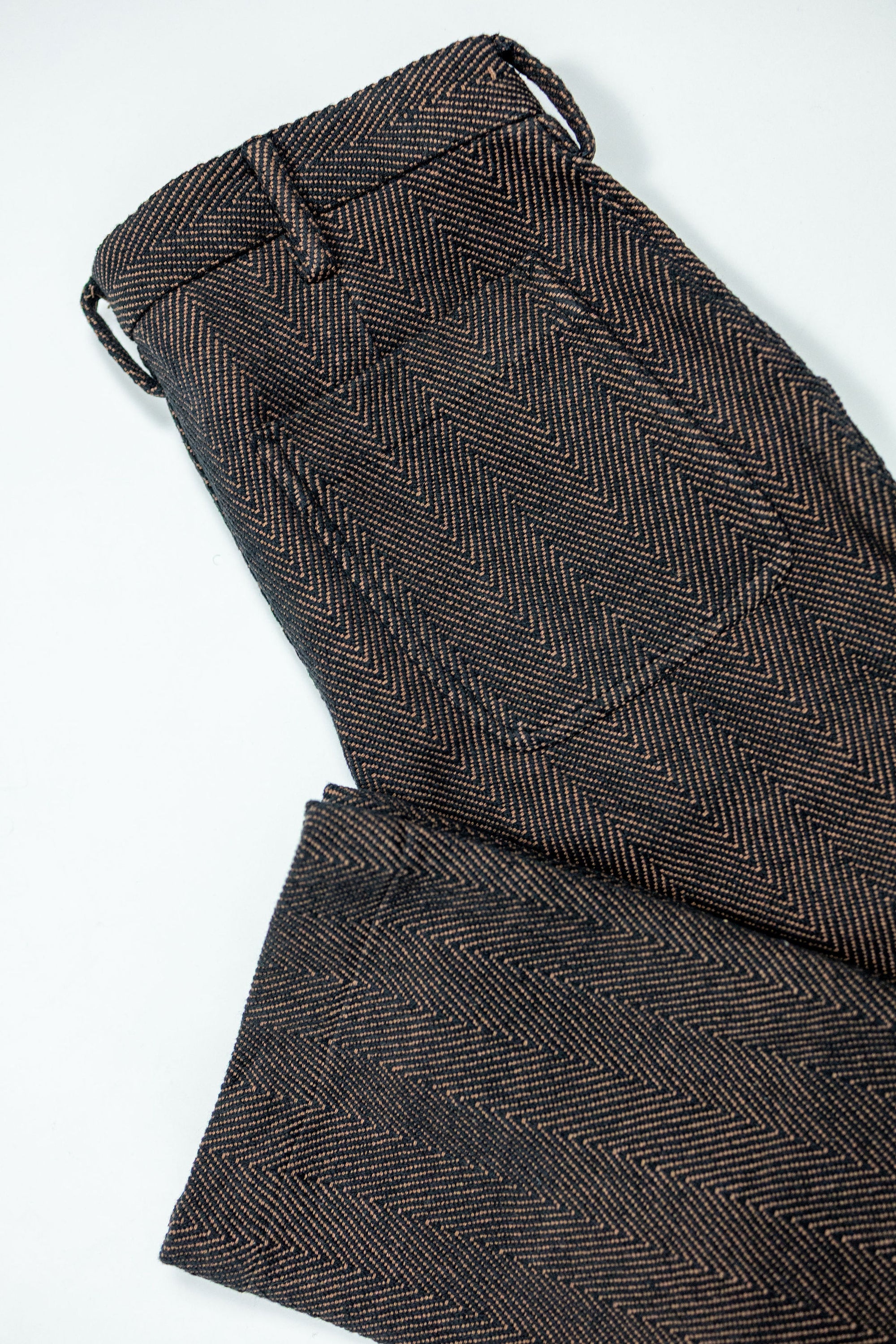 Indi + Ash Isaac Pant - Iron/Cutch Brick Handspun Herringbone