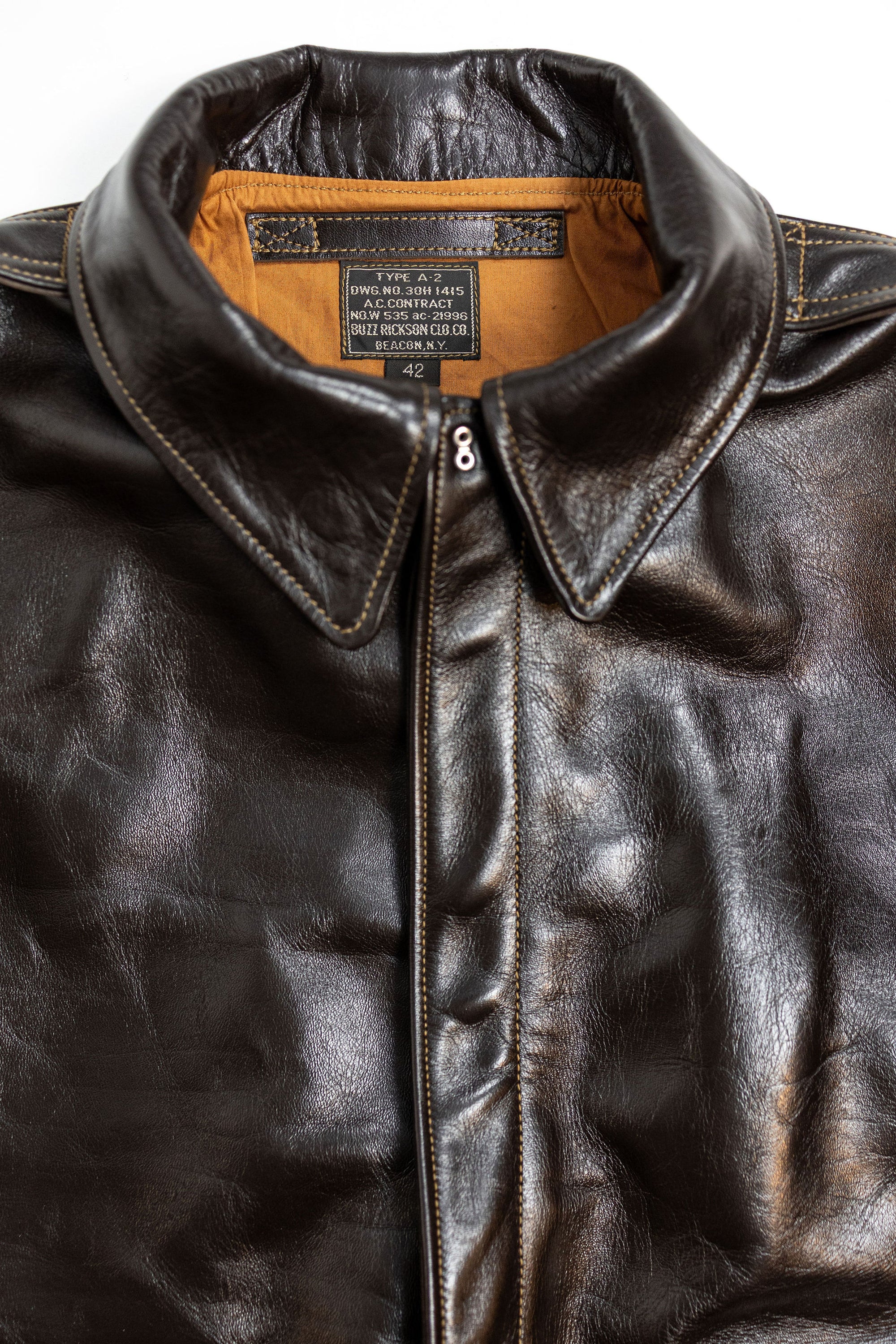 Buzz Rickson's BR80644 Type A-2 “Contract no. w535 AC-21996 Buzz Rickson Clo. Co. - S/Brown