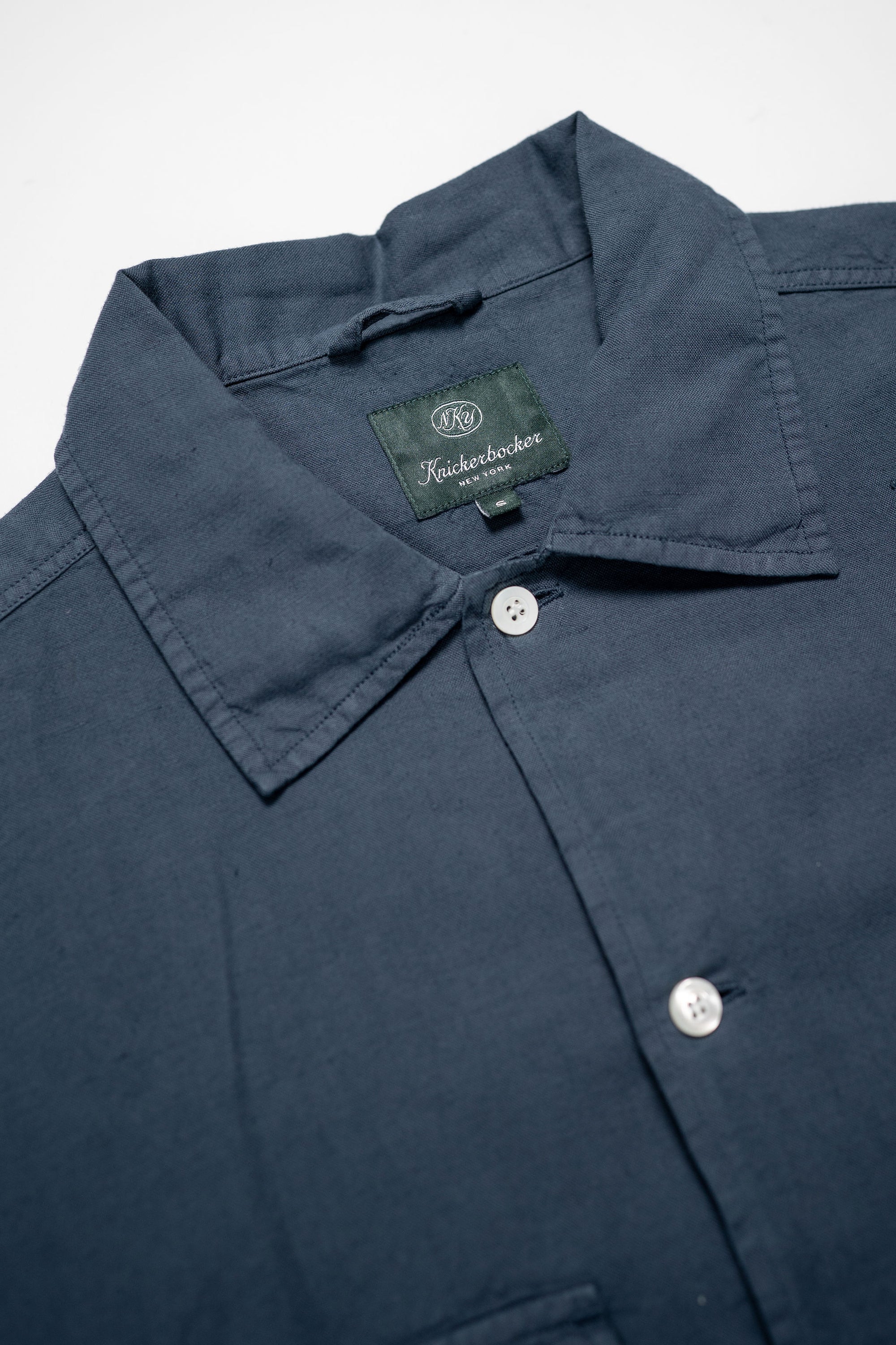 Knickerbocker Mar Cotton & Linen Shirt - Navy