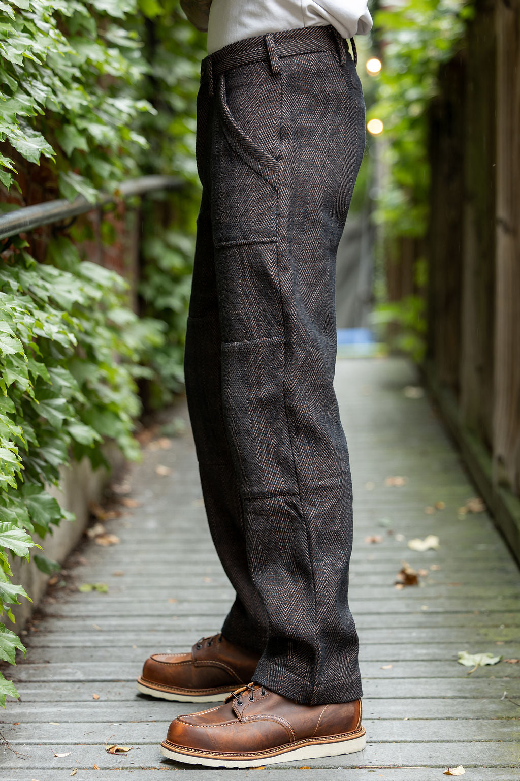 Indi + Ash Isaac Pant - Iron/Cutch Brick Handspun Herringbone
