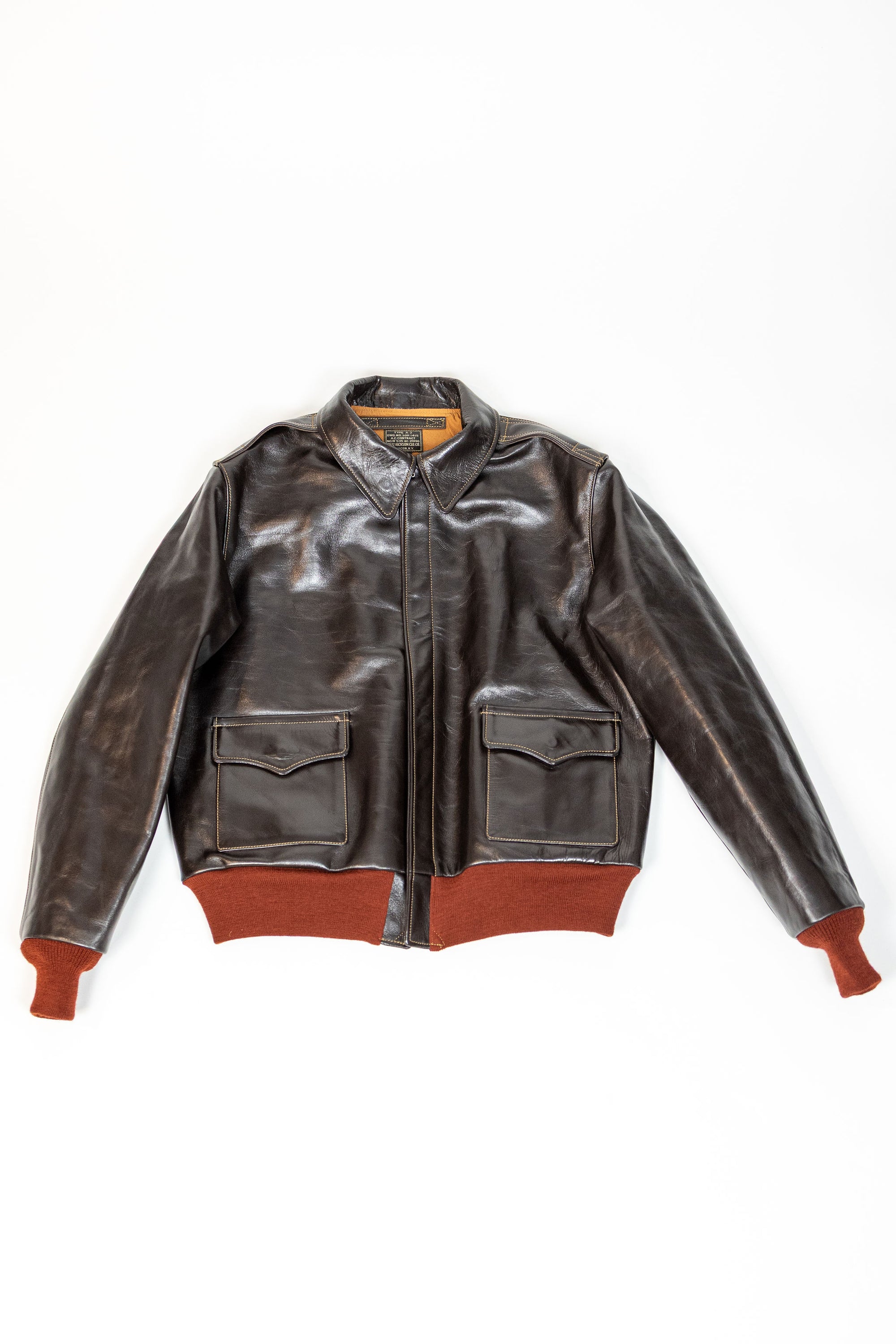 Buzz Rickson's BR80644 Type A-2 “Contract no. w535 AC-21996 Buzz Rickson Clo. Co. - S/Brown