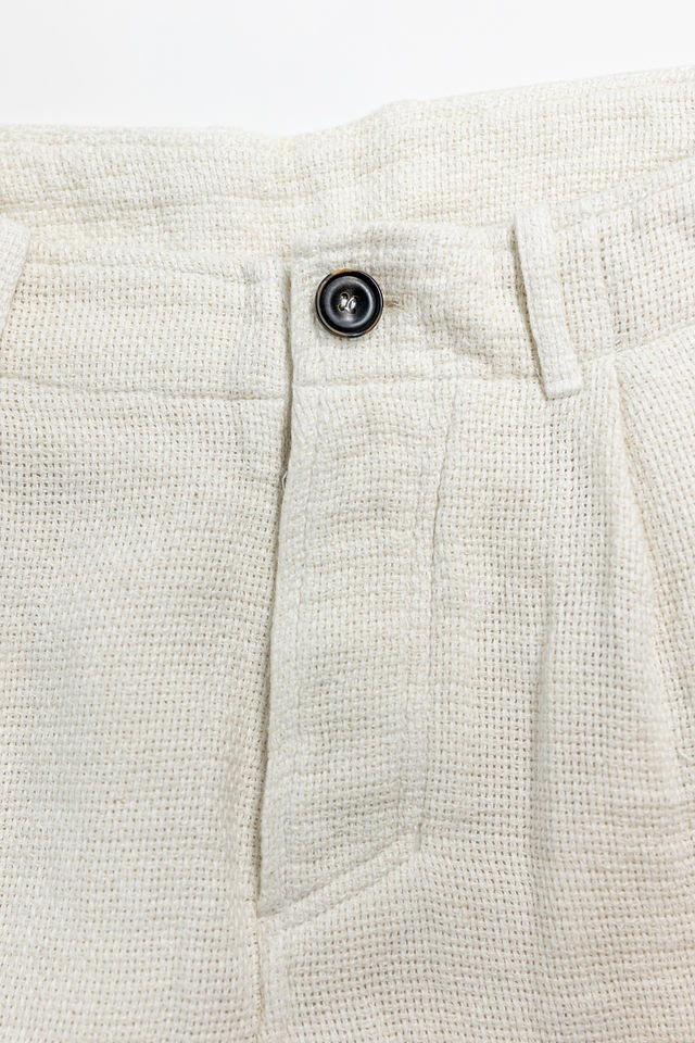 Hansen Garments Bobby Wide Pleated Trousers - Off White Gauze