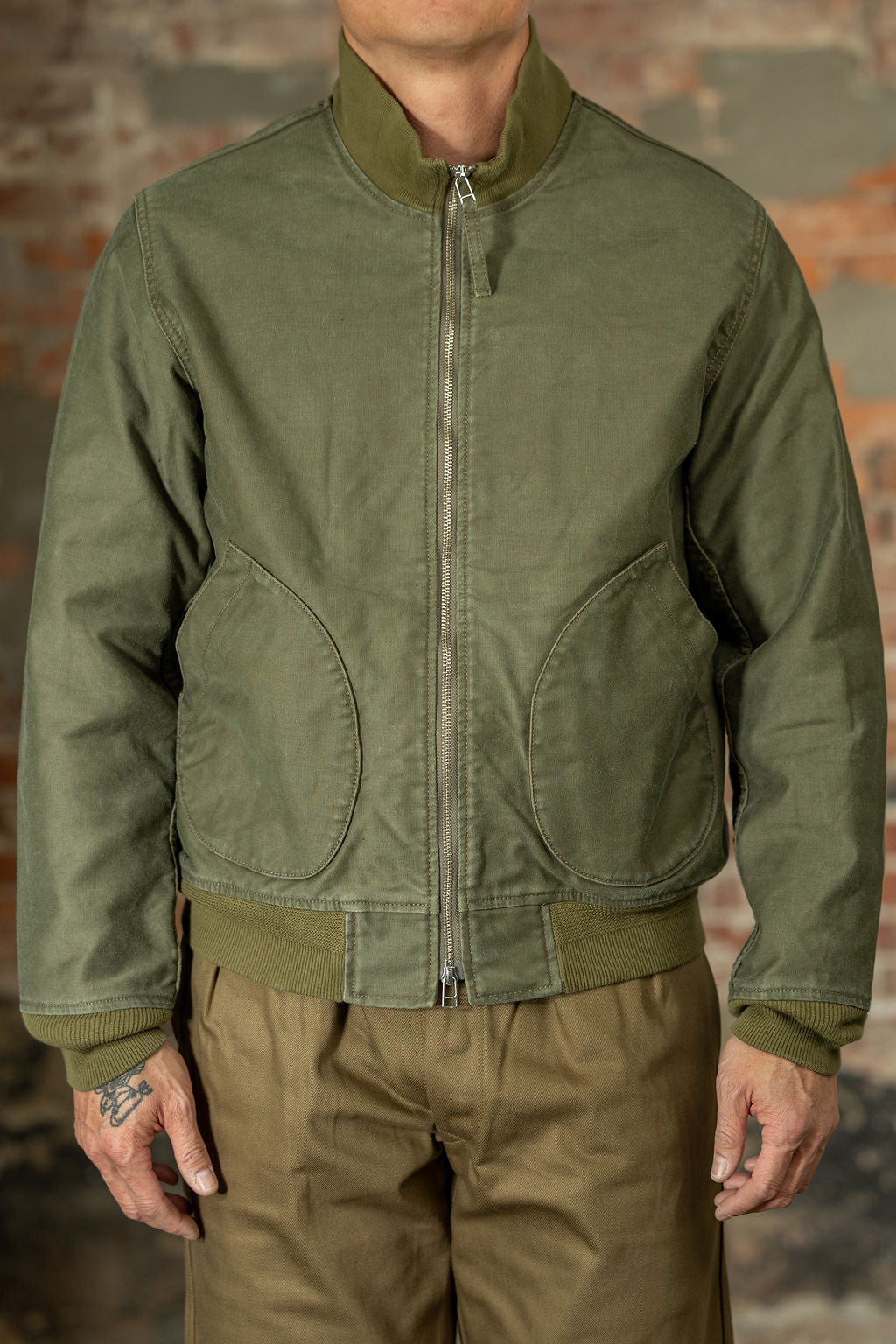 Iron Heart IHM-47-ODG 12oz Whipcord Tanker Jacket - Olive Drab Green