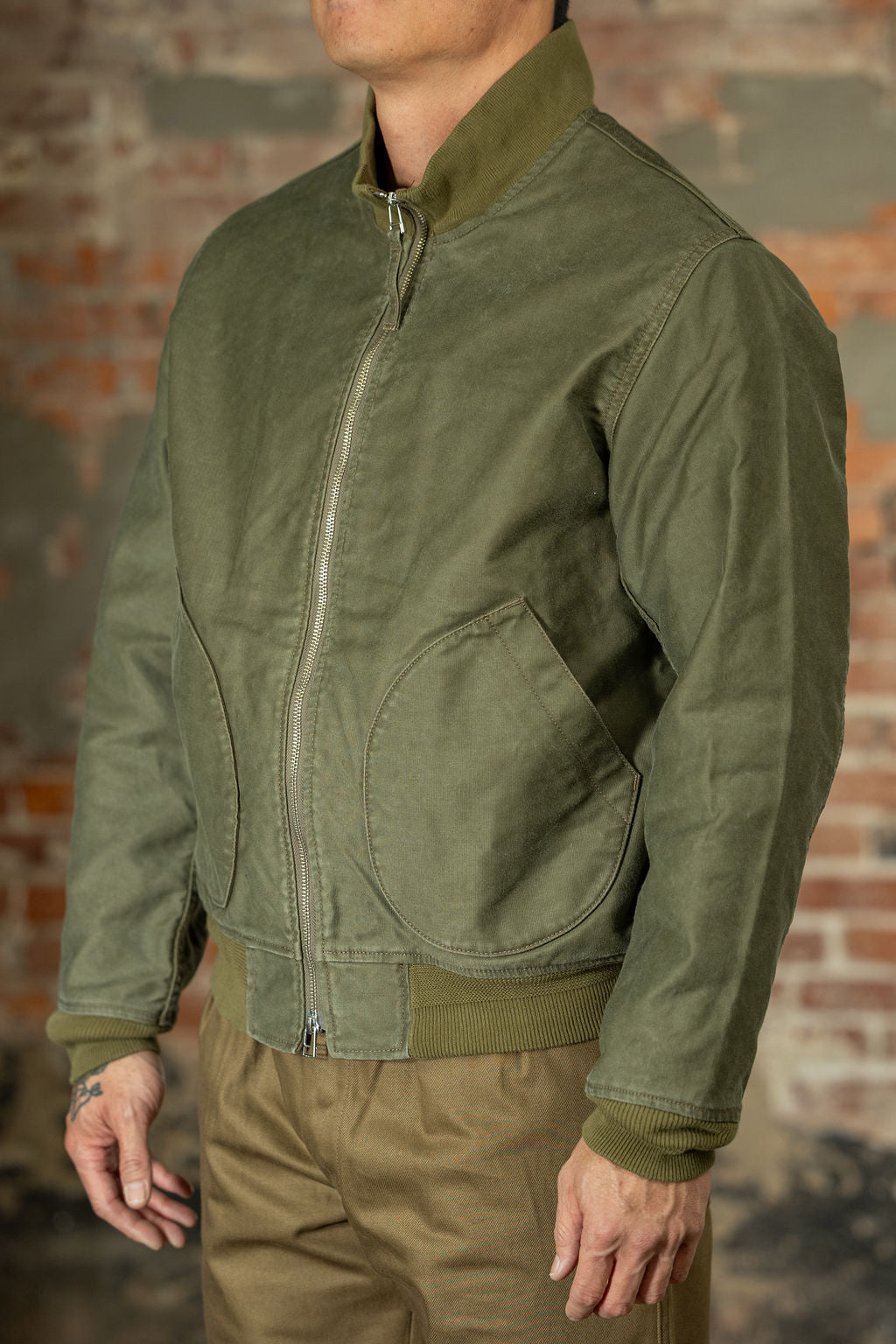 Iron Heart IHM-47-ODG 12oz Whipcord Tanker Jacket - Olive Drab Green