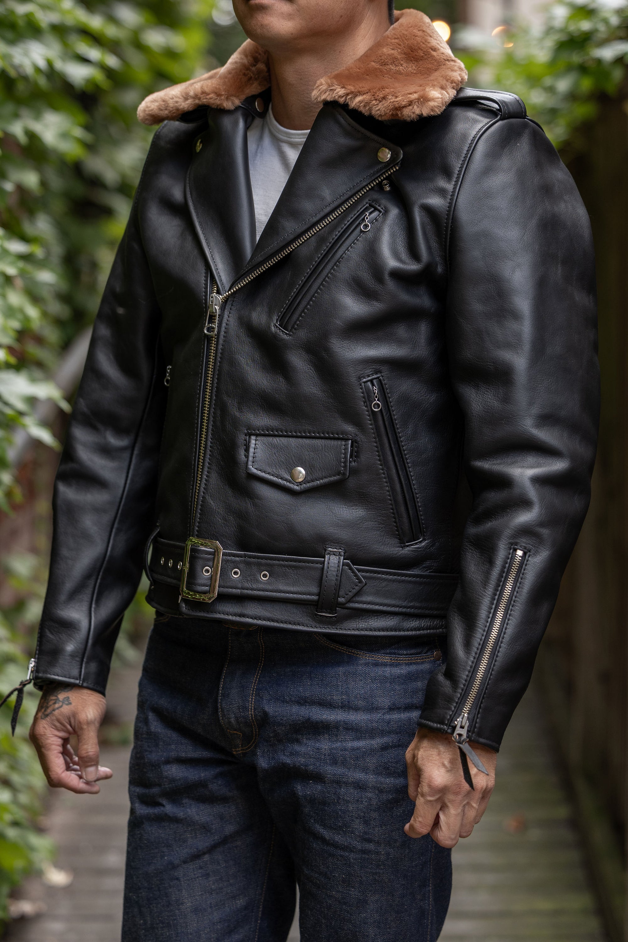 Y'2 SHR-58 Sumi Dyed Double Riders Jacket