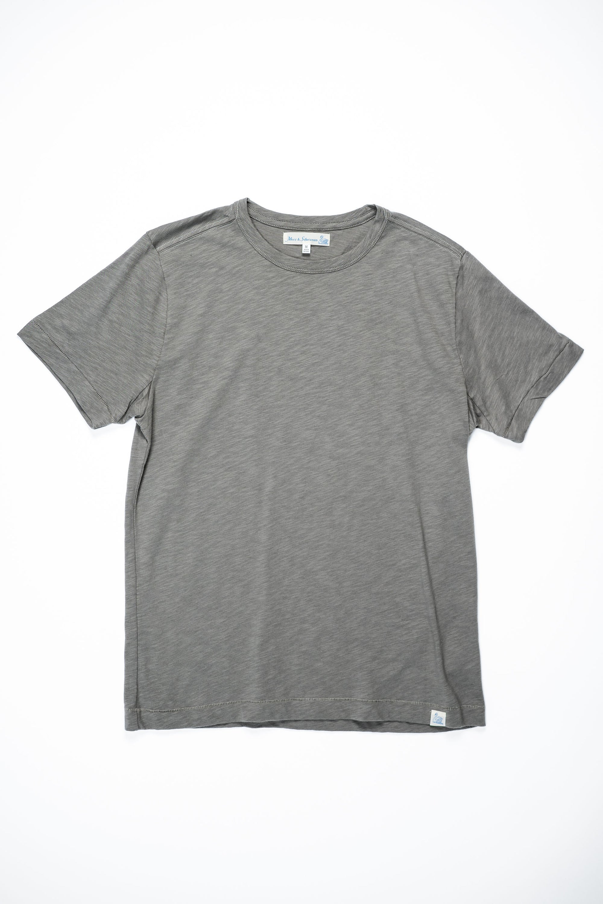 Merz b. Schwanen SCT04 Good Basics 4.9oz Relaxed Fit Pima Slub T-Shirt - Vintage Army