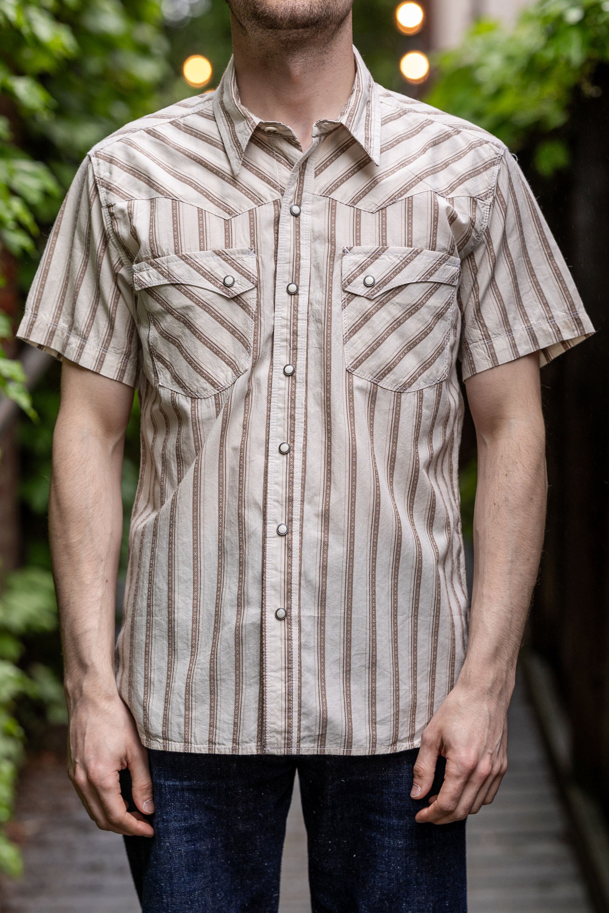 Freenote Cloth Calico S/S - Brown Stripe