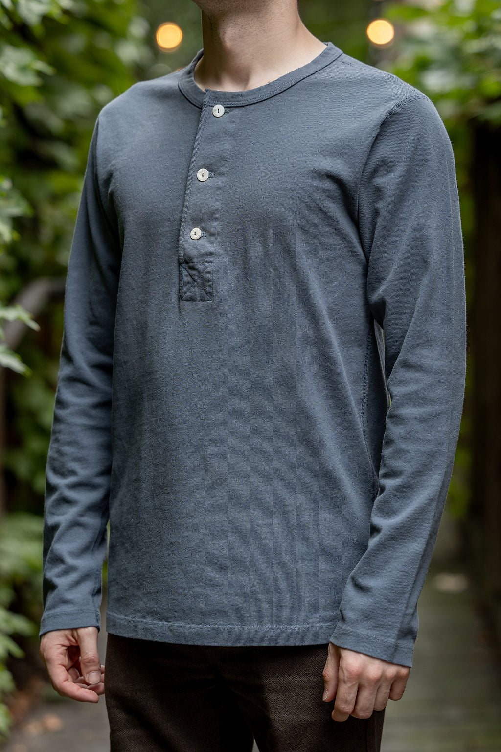 Freenote Cloth 13oz Henley L/S - Faded Blue