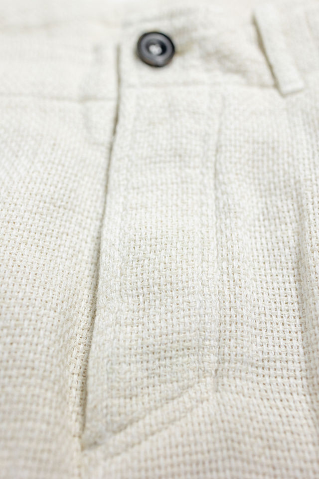 Hansen Garments Bobby Wide Pleated Trousers - Off White Gauze