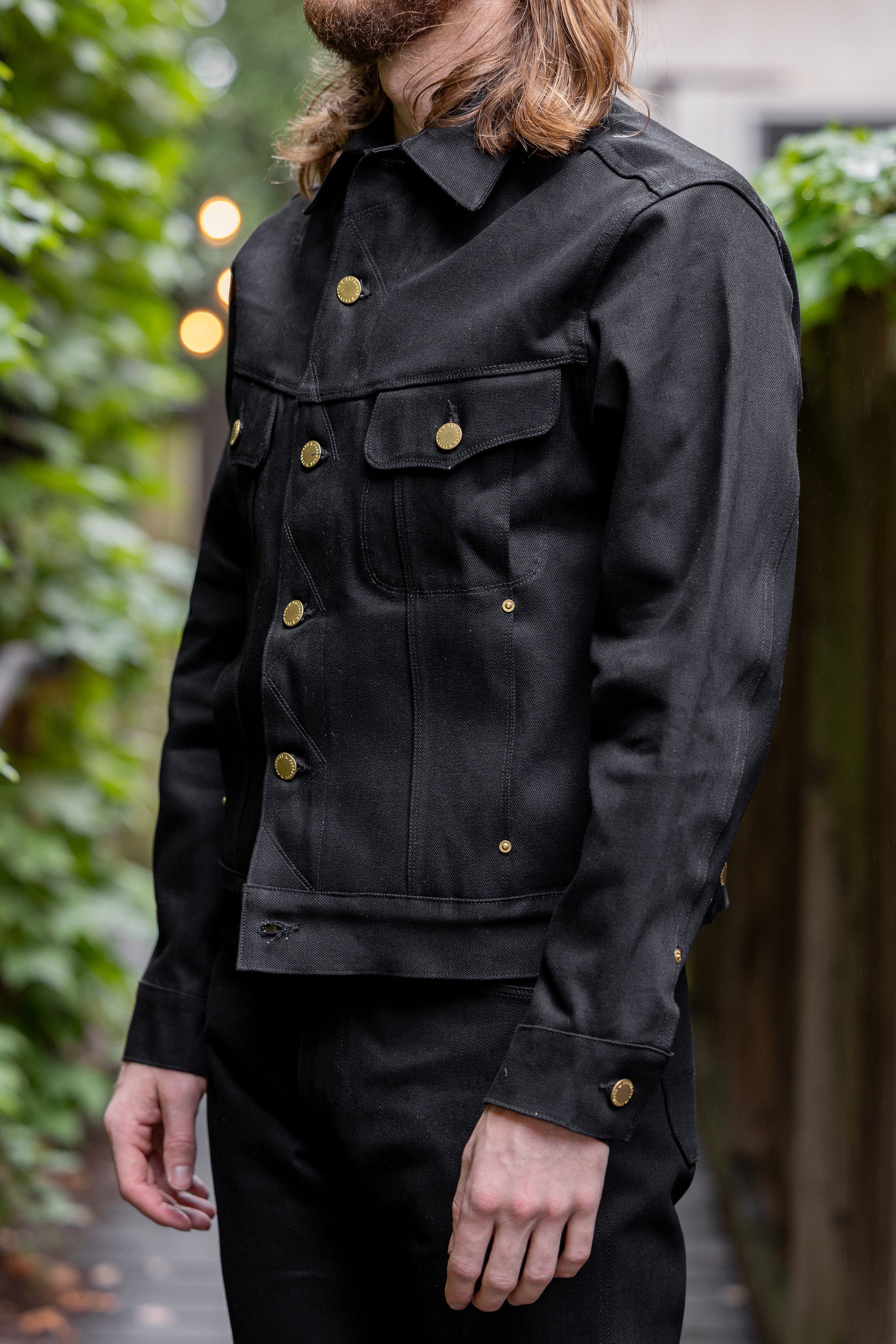 Freenote Cloth High Low Jacket -  14oz Aces High Black Denim