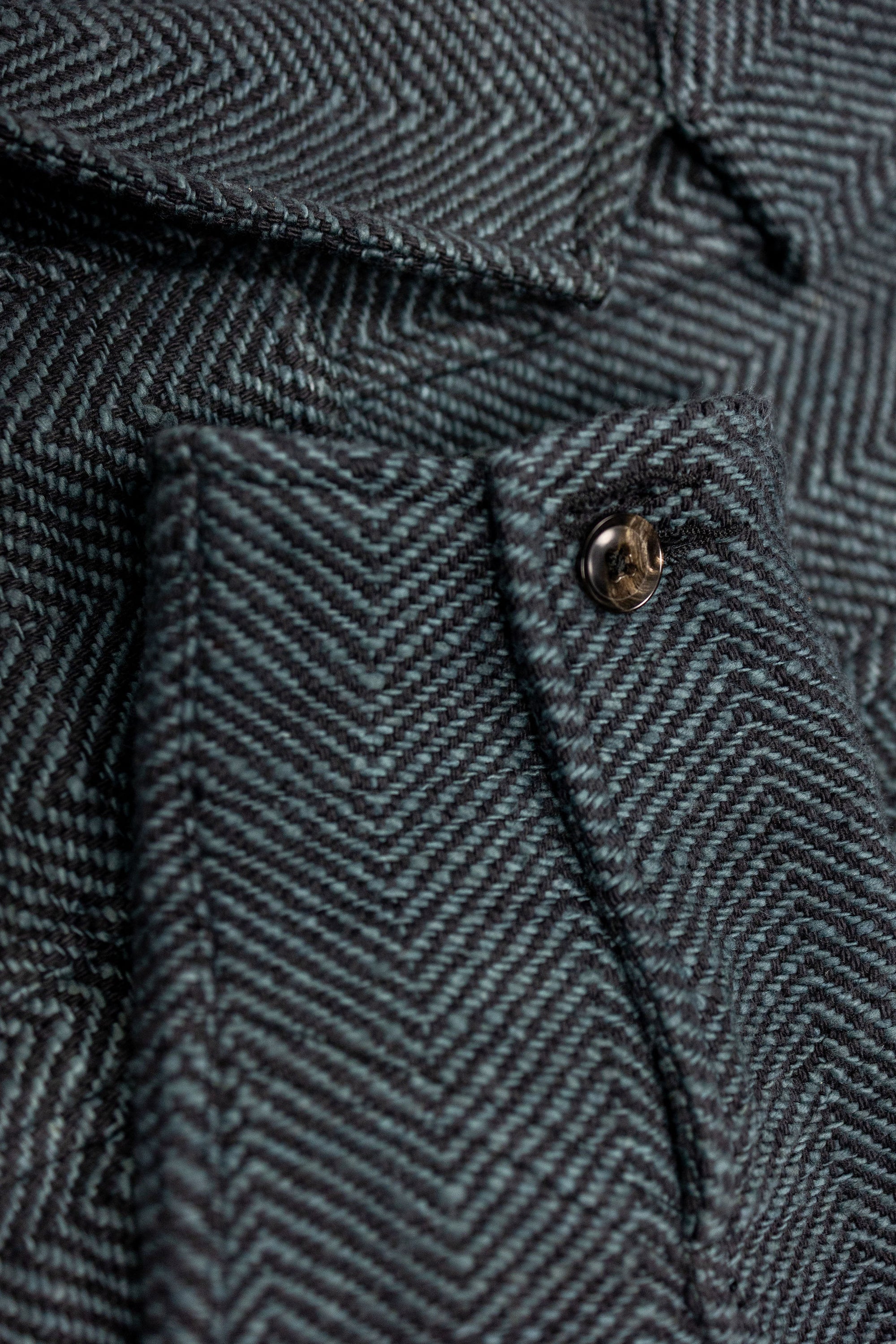 Indi + Ash Study Jacket - Midnight Teal/Iron Black Handspun Herringbone