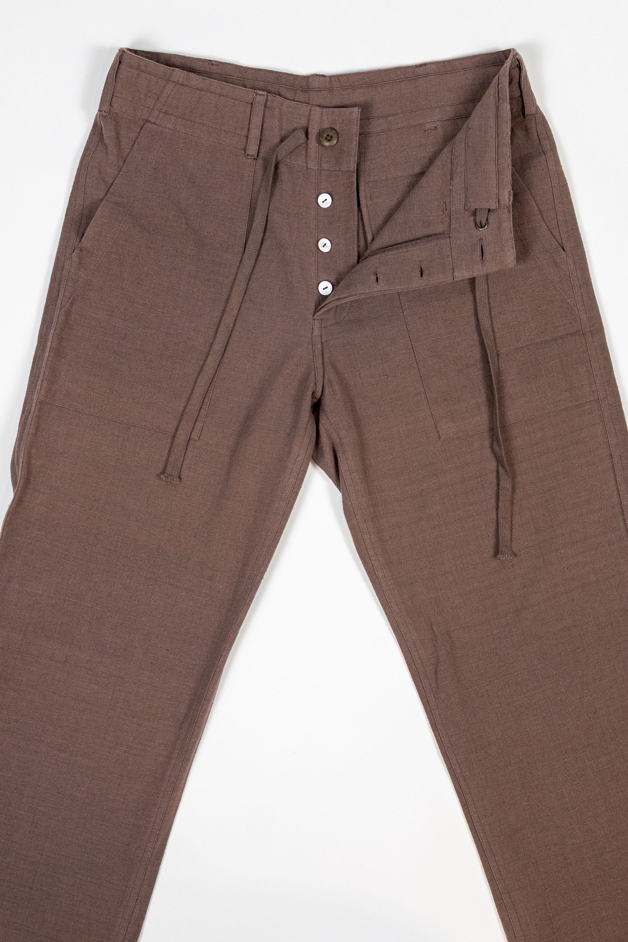 Indi + Ash Obelisk Pant - Handwoven Mauve Denim