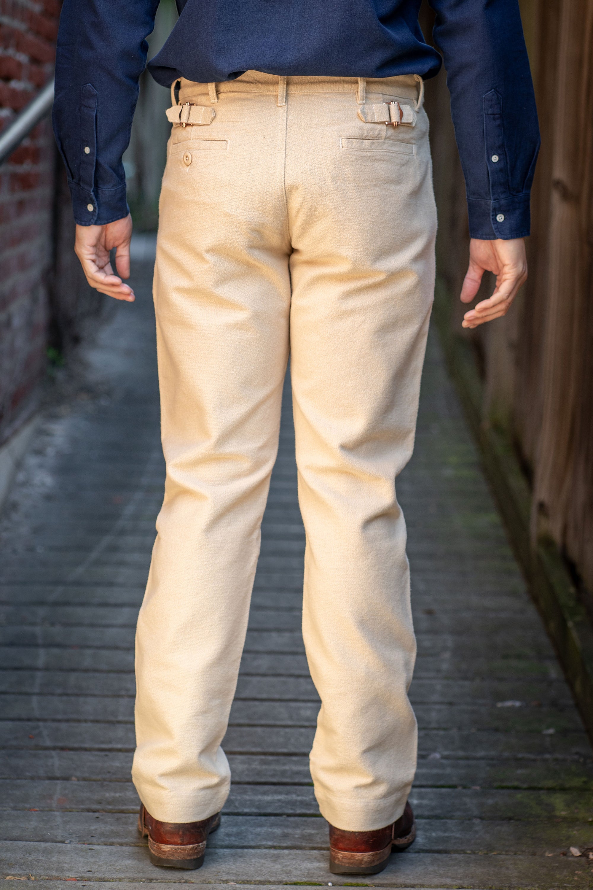 Wythe Rustic Plainweave Flat Front Chino - Natural