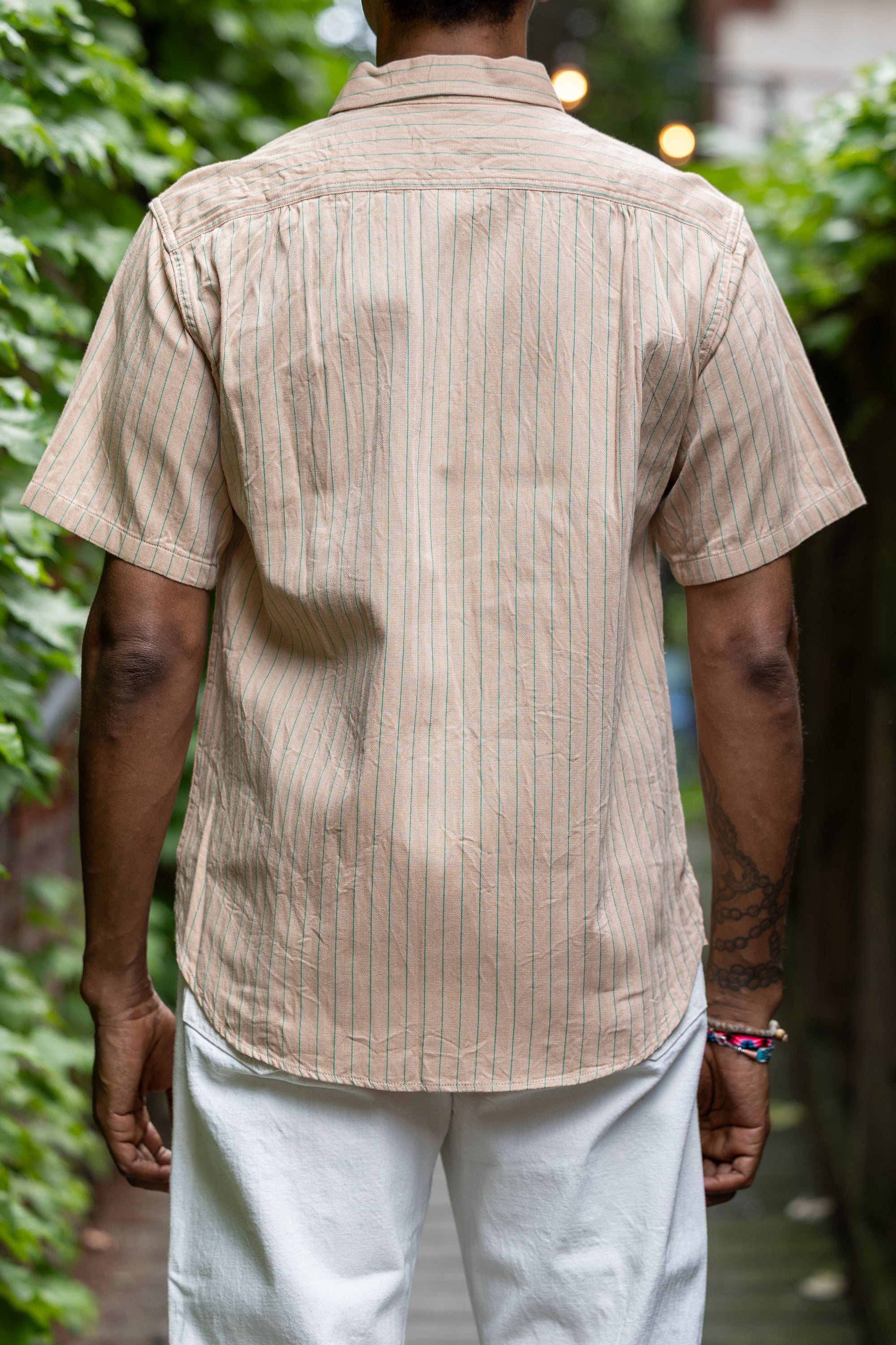 Sugar Cane Coke Stripe Work Shirt - Beige