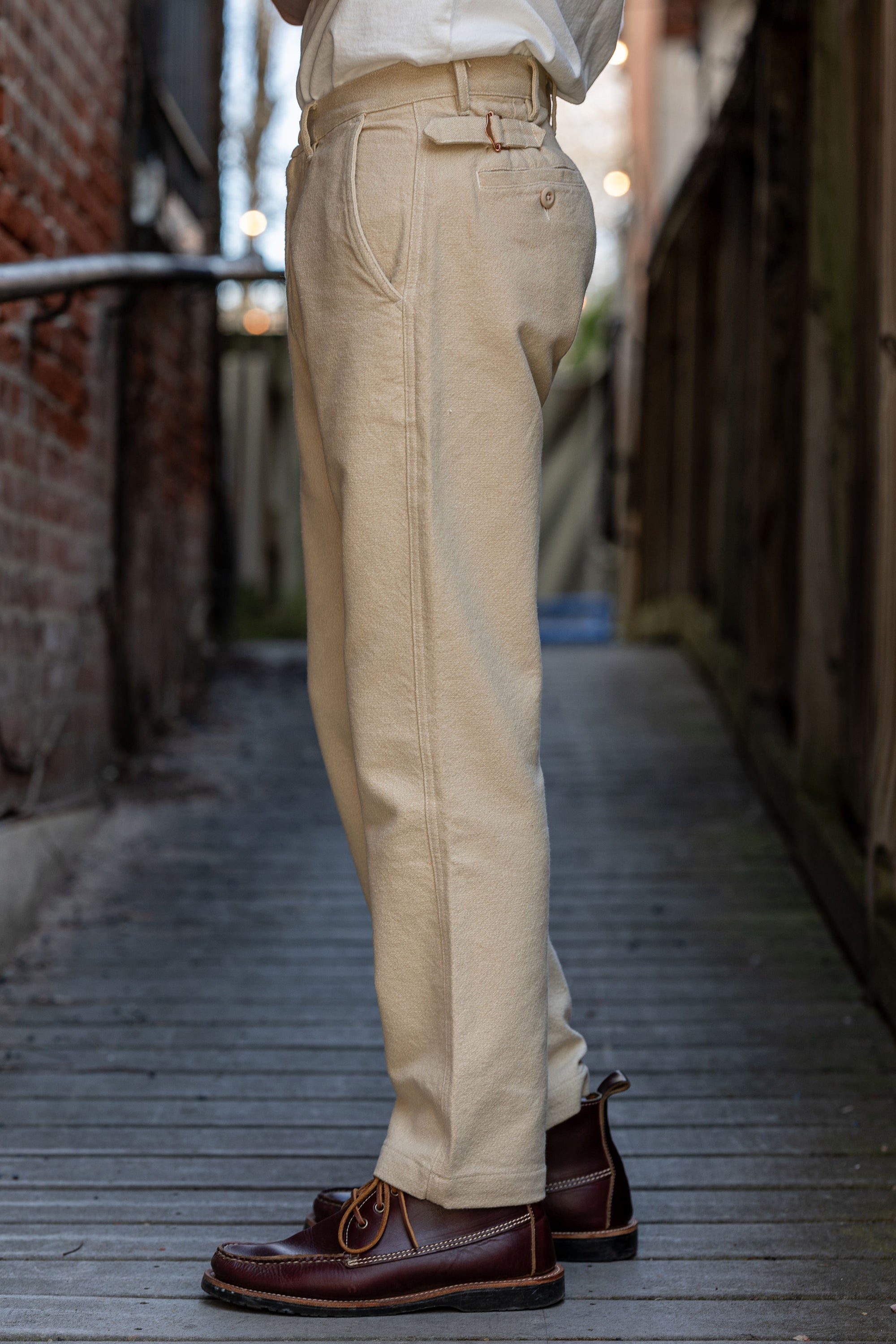 Wythe Rustic Plainweave Flat Front Chino - Natural