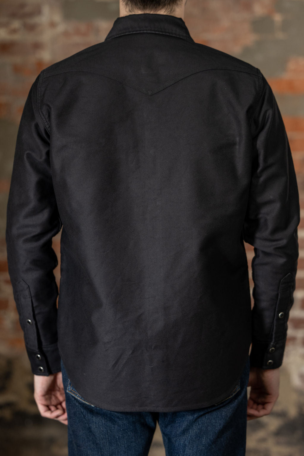 Iron Heart IHSH-426-BLK 12oz Military Moleskin Western Shirt - Black