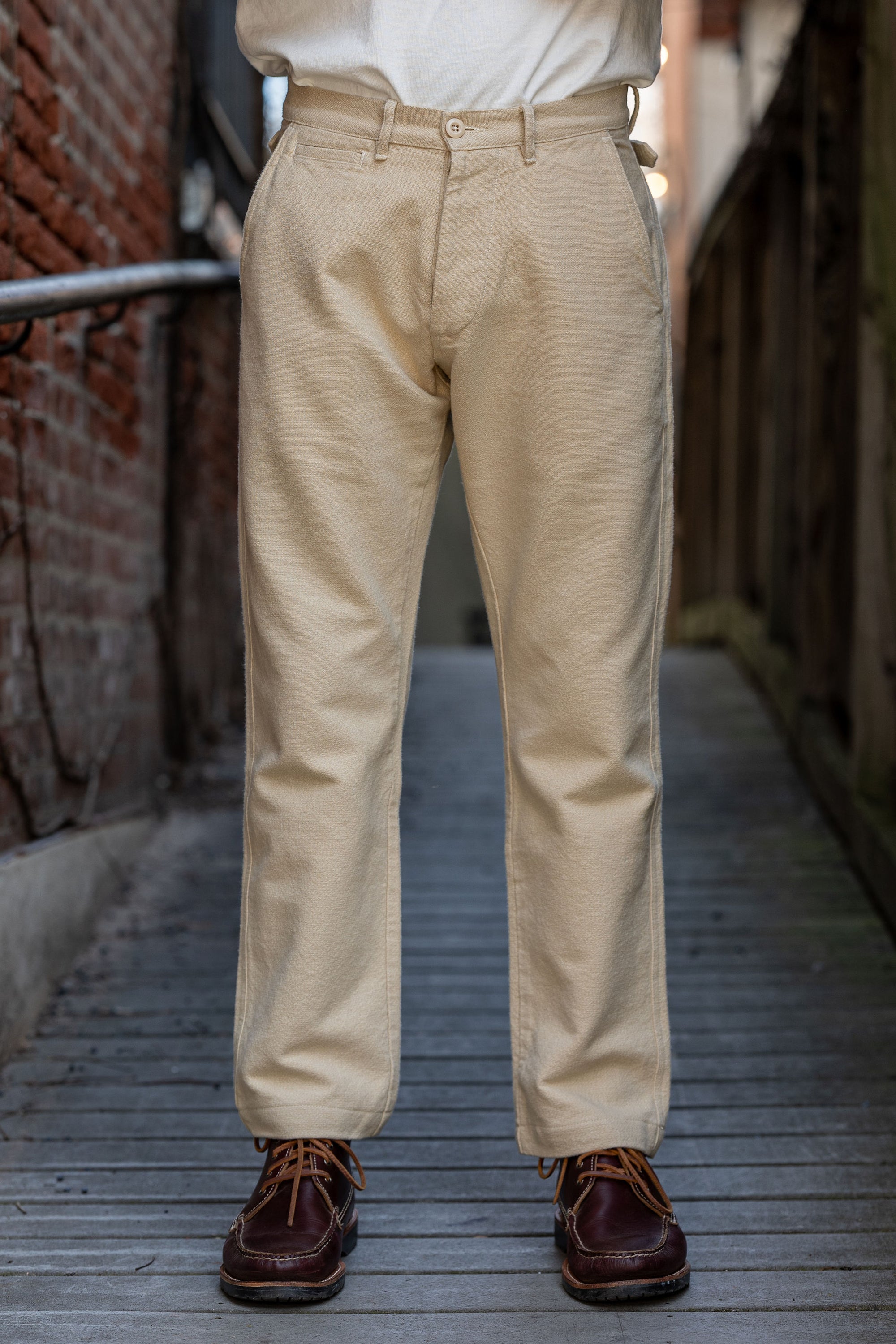 Wythe Rustic Plainweave Flat Front Chino - Natural