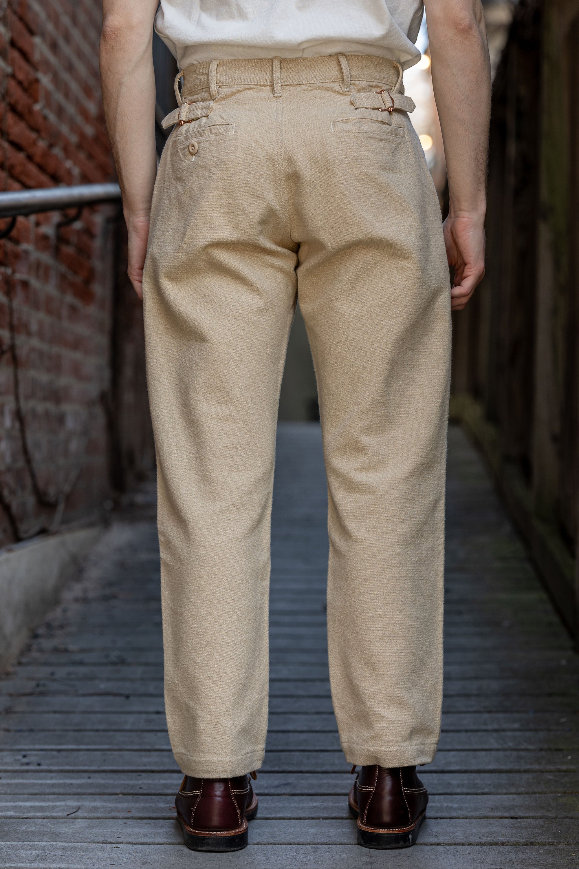 Wythe Rustic Plainweave Flat Front Chino - Natural