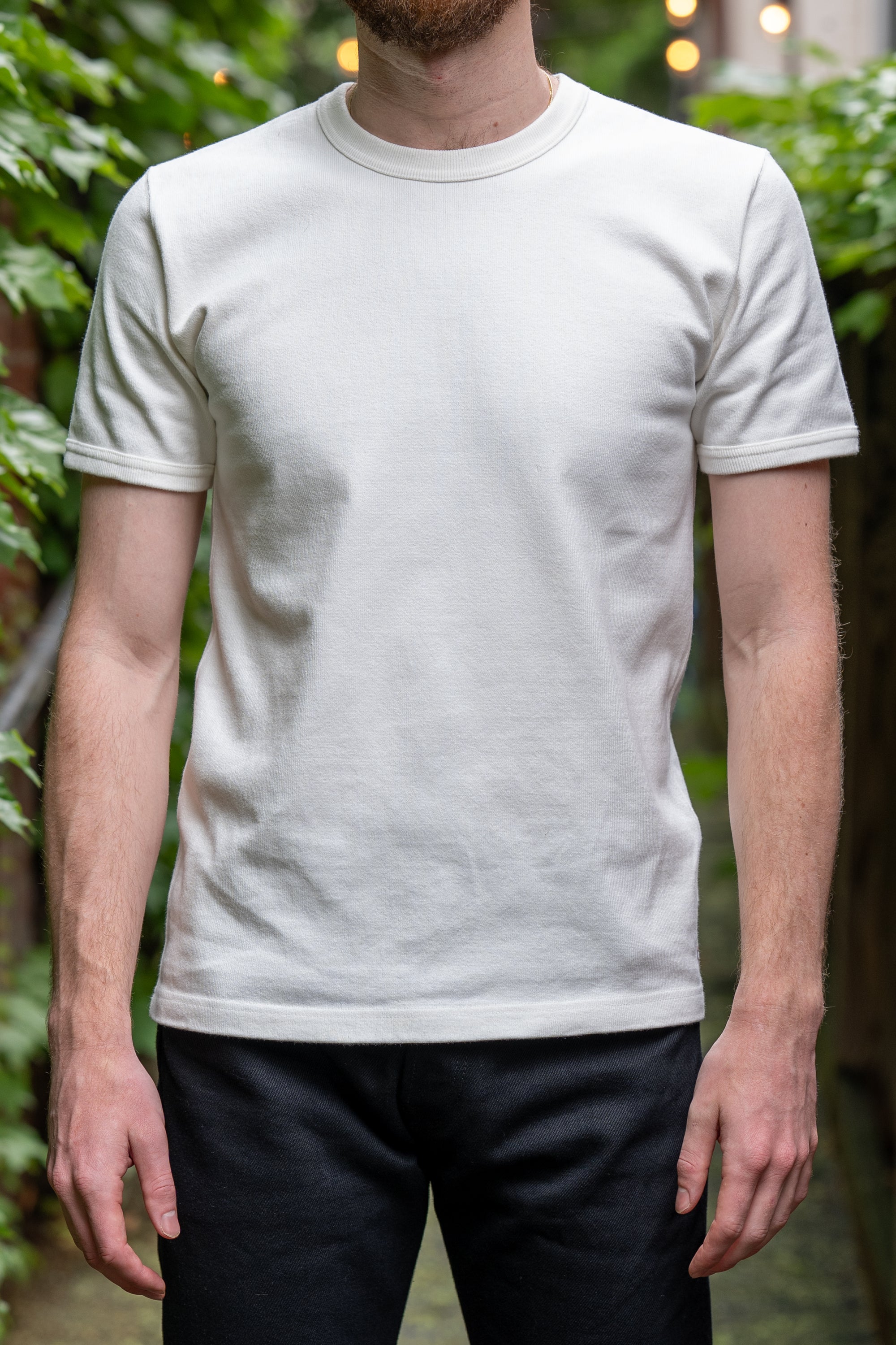 Iron Heart IHT-1600 11oz Cotton Knit Crew Neck T-Shirt - White