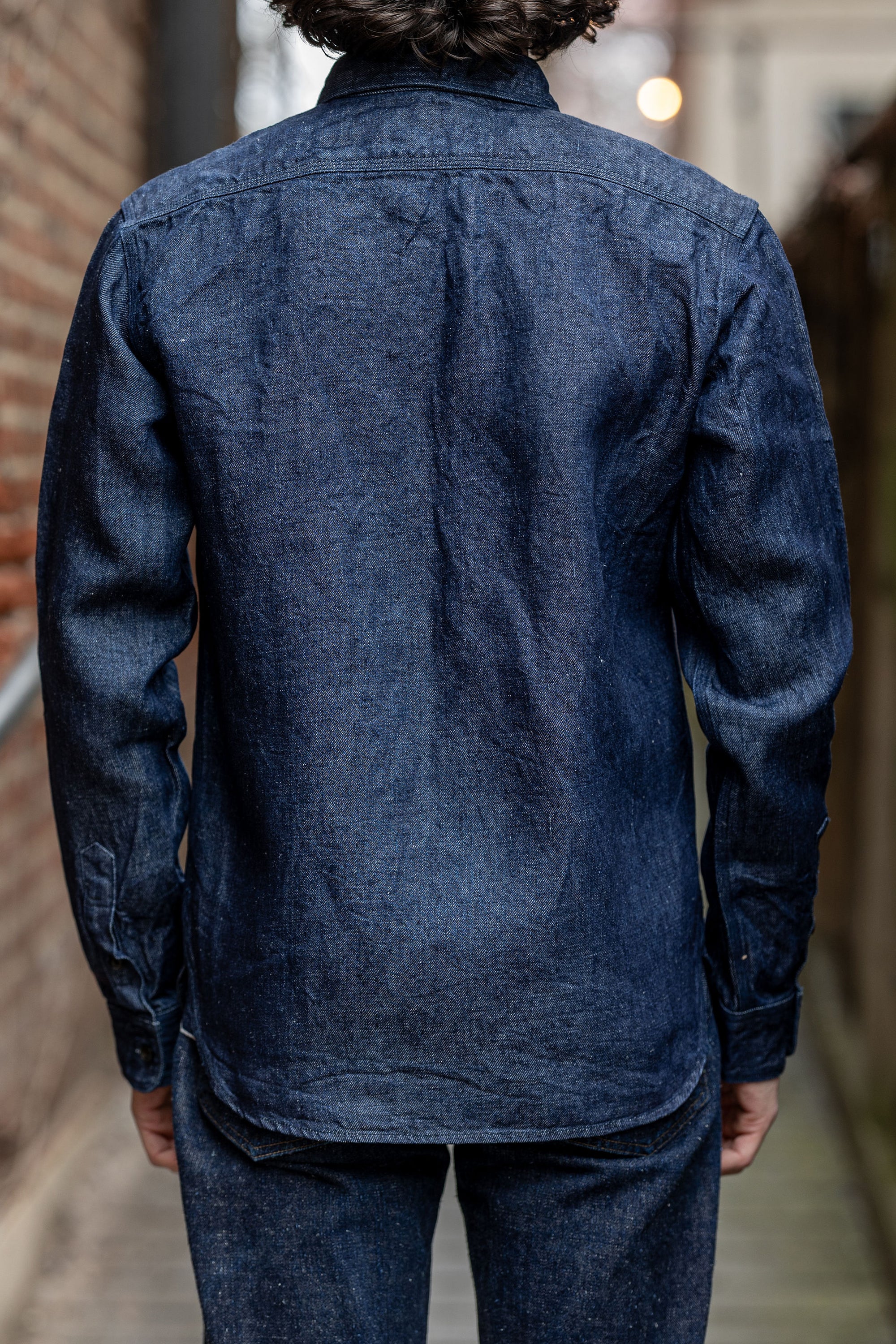 UES 502511 100% Linen Denim Shirt - Denim