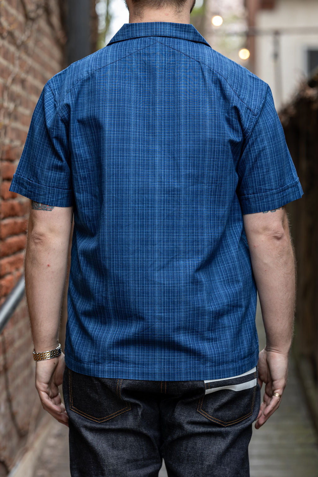3sixteen Vacation Shirt - Indigo Microcheck