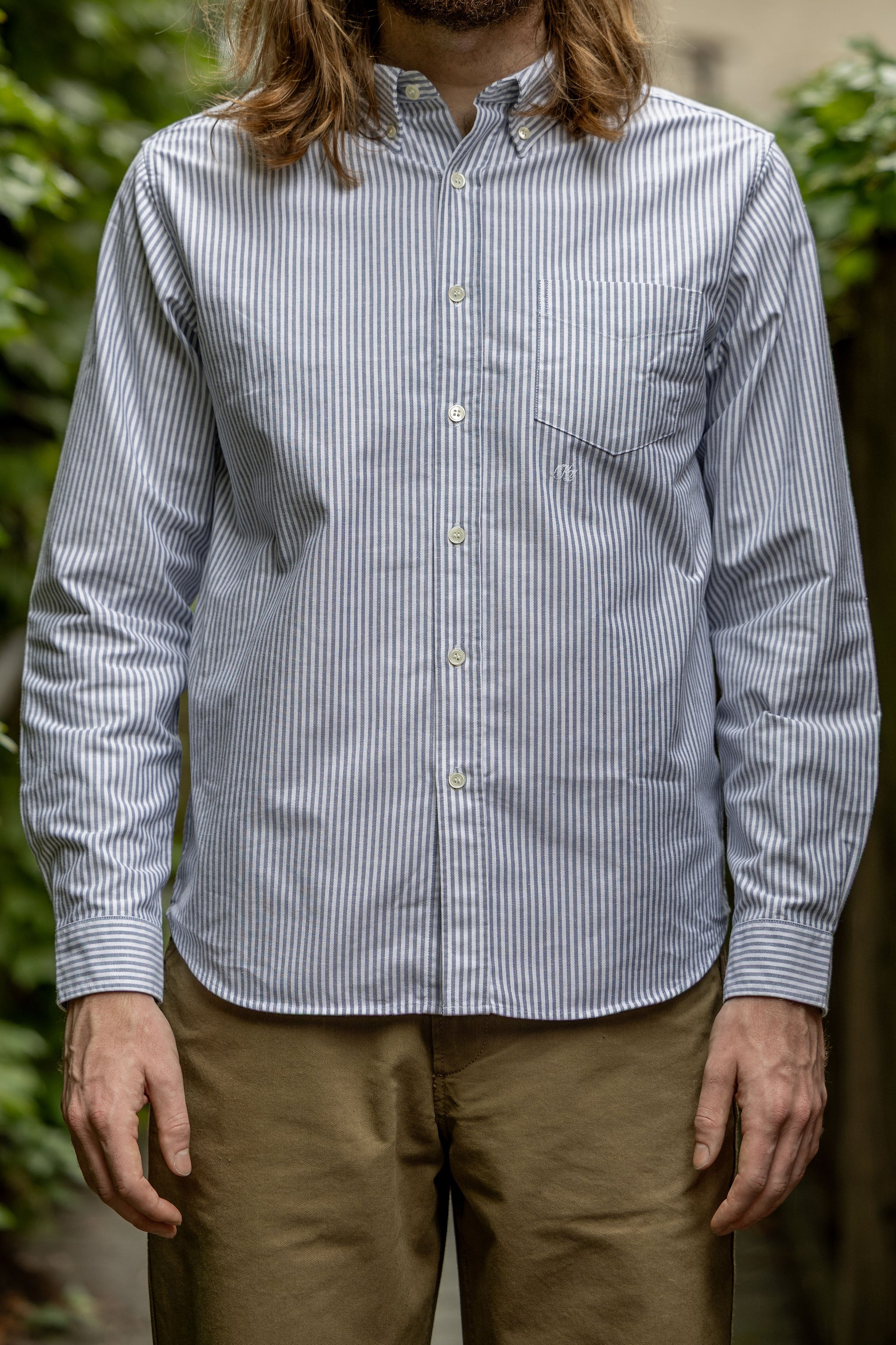 Knickerbocker "Beefy" Cotton Oxford - Navy Stripe