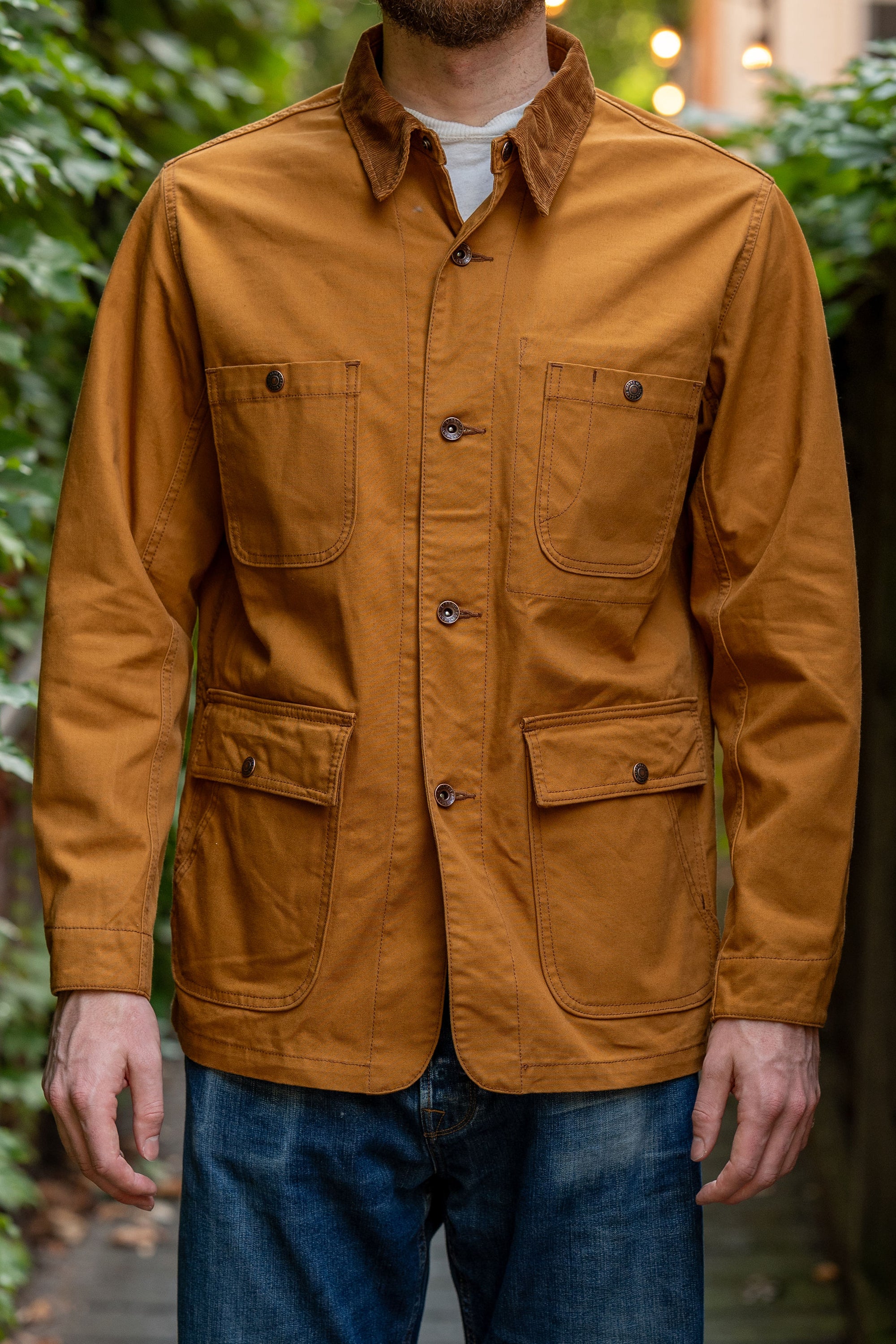 Iron Heart IHJ-148-BRN 10oz Kurashikizome Organic Cotton Duck Chore Jacket - Brown