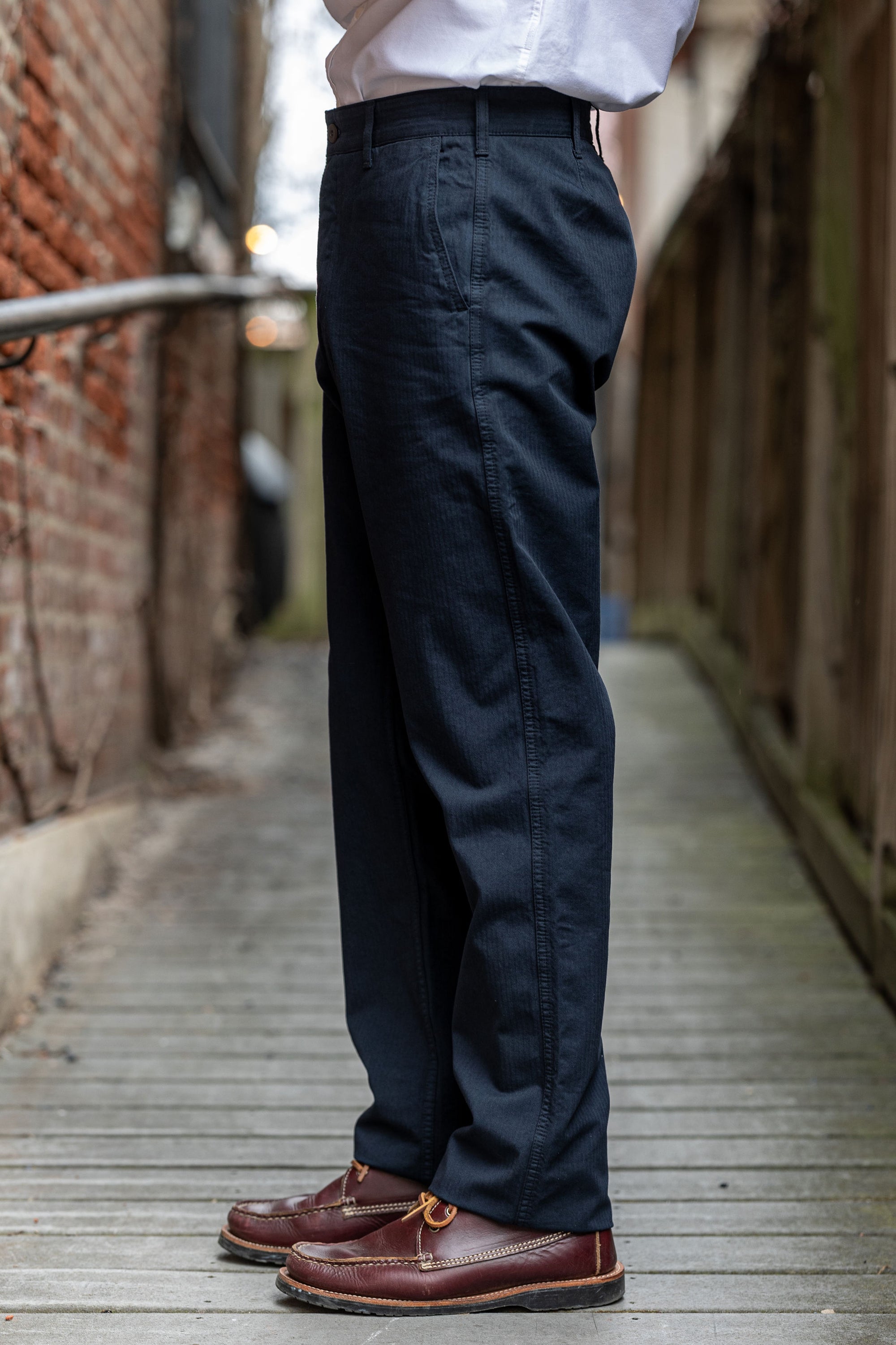 Heimat Textil Journey Pant - Herringbone Ink