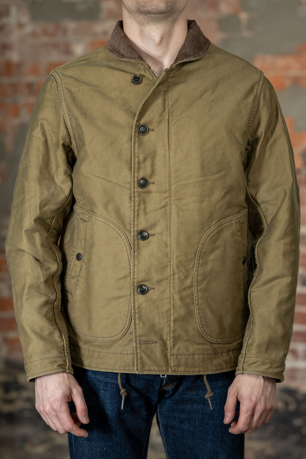 Iron Heart IHM-48-KHA 12oz Whipcord Lightweight N1 Deck Jacket - Khaki