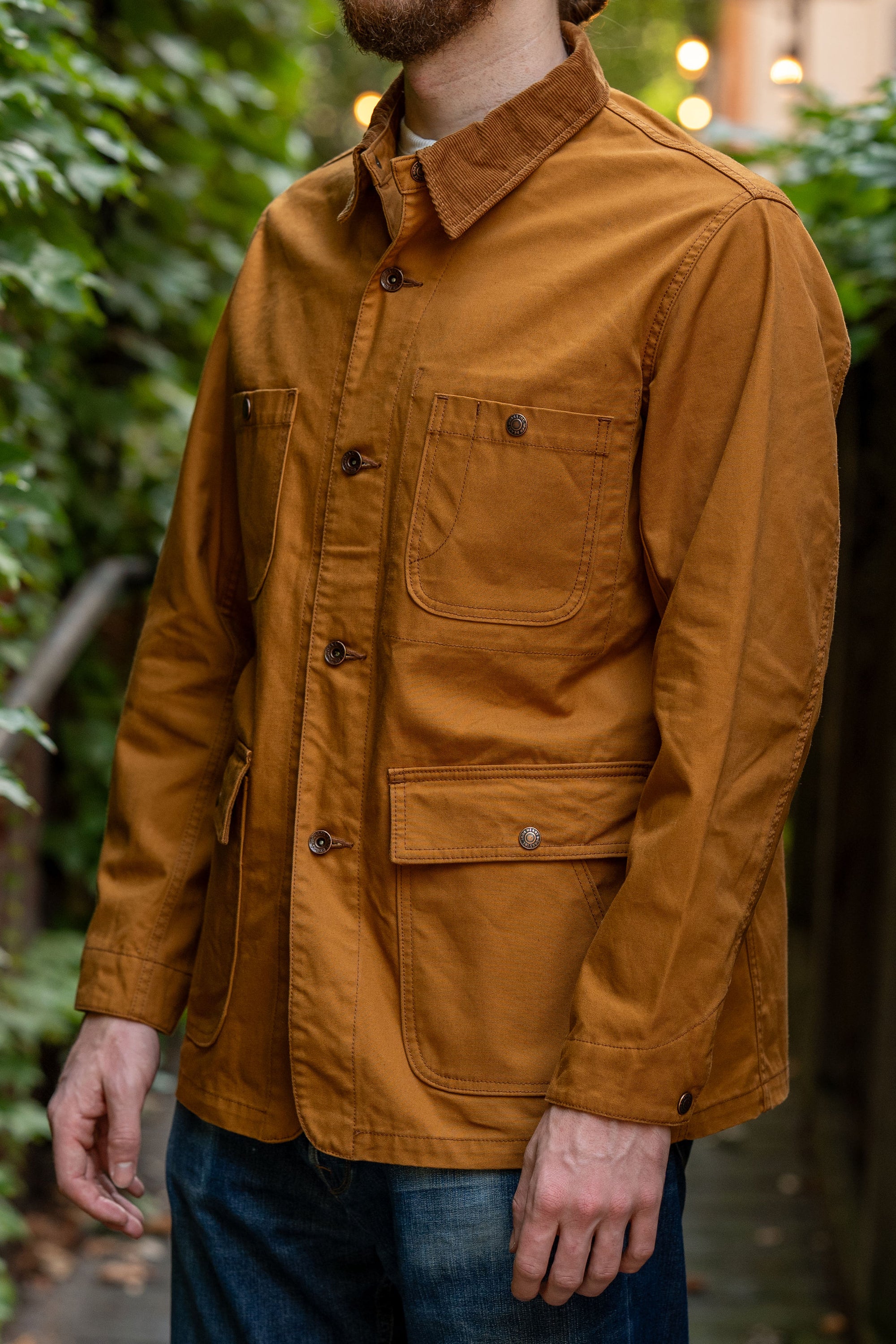 Iron Heart IHJ-148-BRN 10oz Kurashikizome Organic Cotton Duck Chore Jacket - Brown