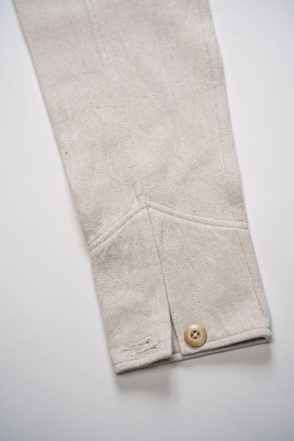 Indi + Ash Study Jacket - Handwoven Military Herringbone Natural
