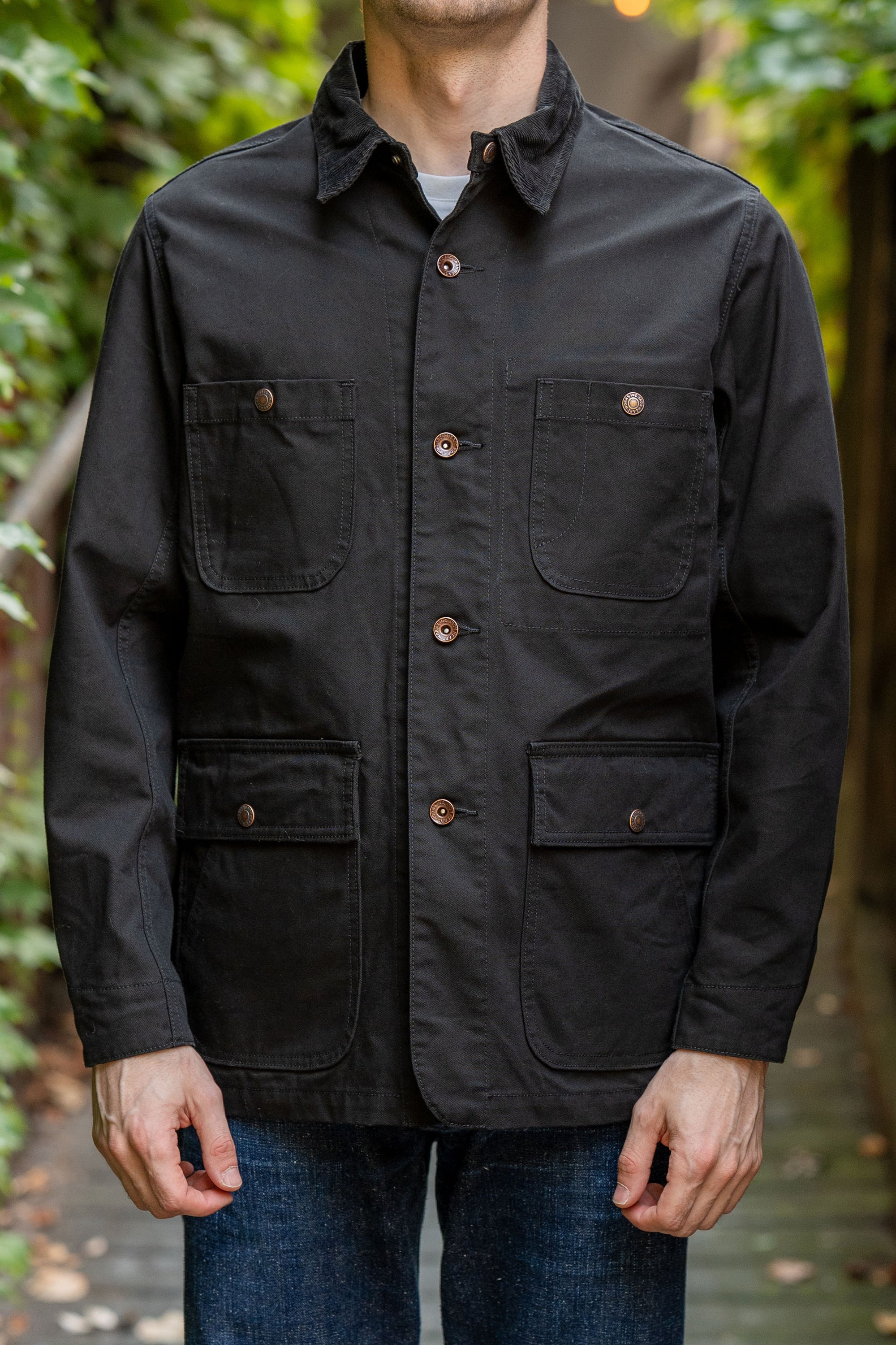 Iron Heart IHJ-148-BLK 10oz Kurashikizome Organic Cotton Duck Chore Jacket - Black