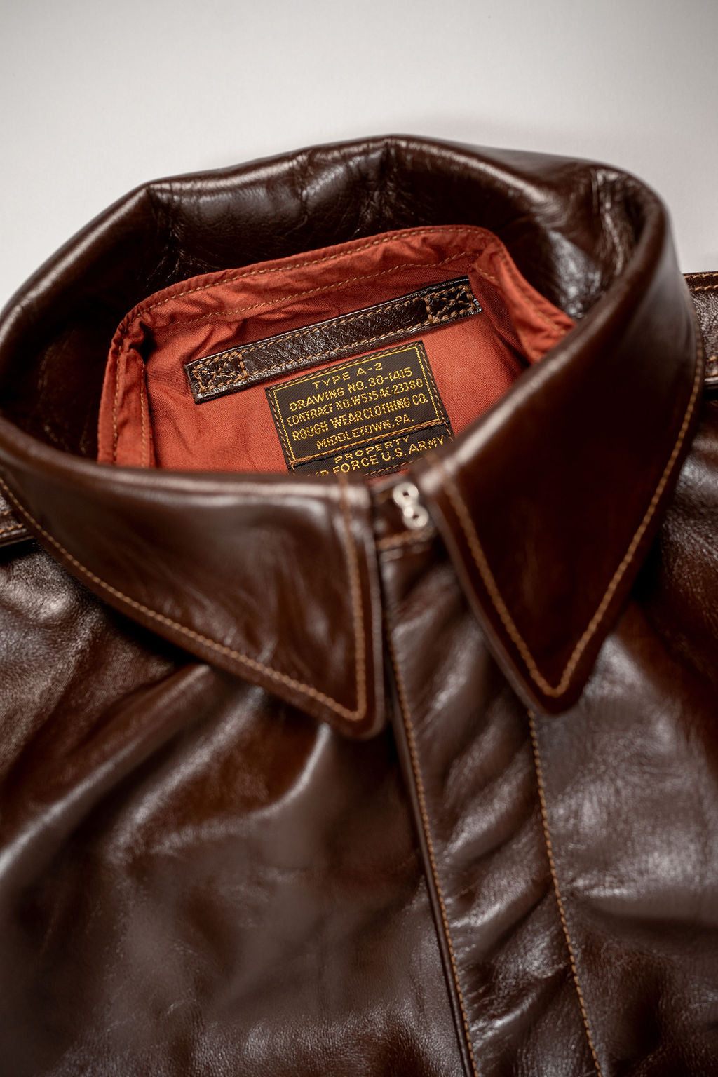 Buzz Rickson's BR80593 Type A-2 “Contract no. w535 AC-23380 Rough Wear Clothing co.” - S/Brown