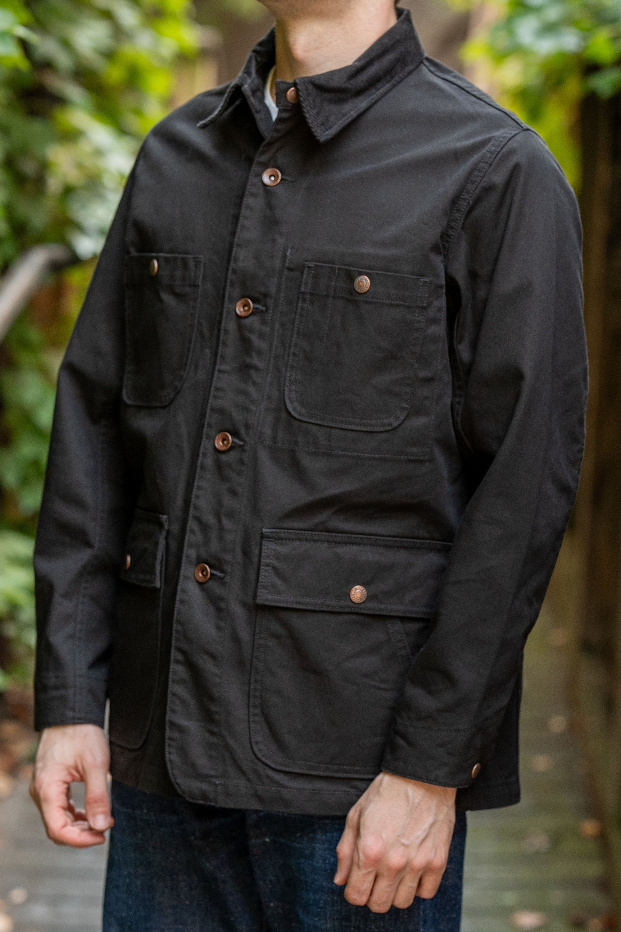 Iron Heart IHJ-148-BLK 10oz Kurashikizome Organic Cotton Duck Chore Jacket - Black
