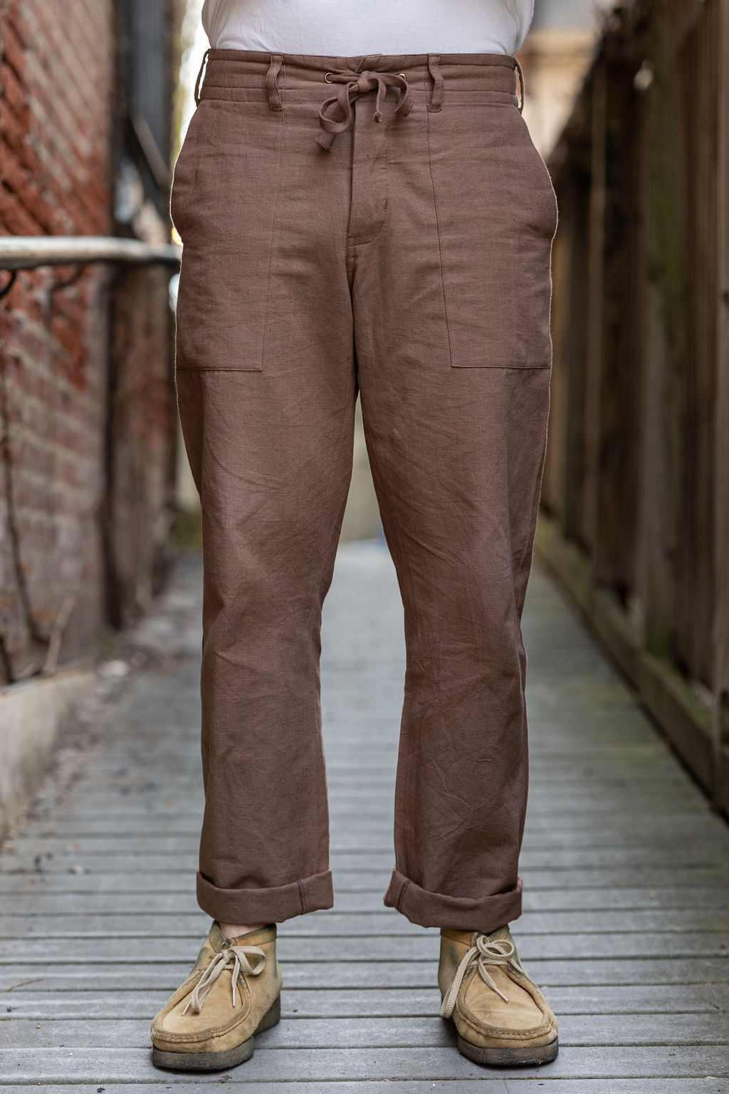 Indi + Ash Obelisk Pant - Handwoven Mauve Denim