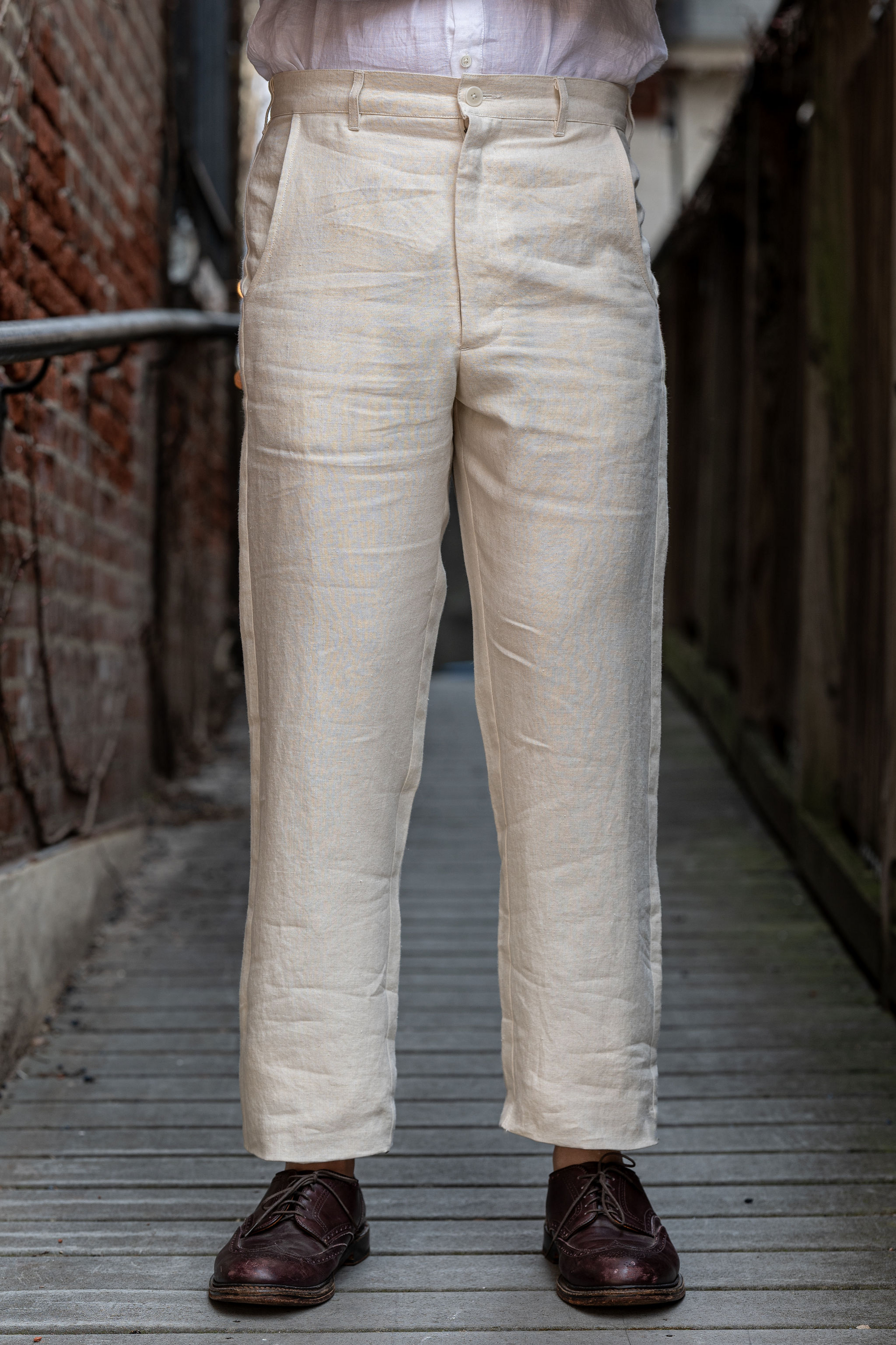 Blluemade Sateen Pant - Belgian Linen Natural