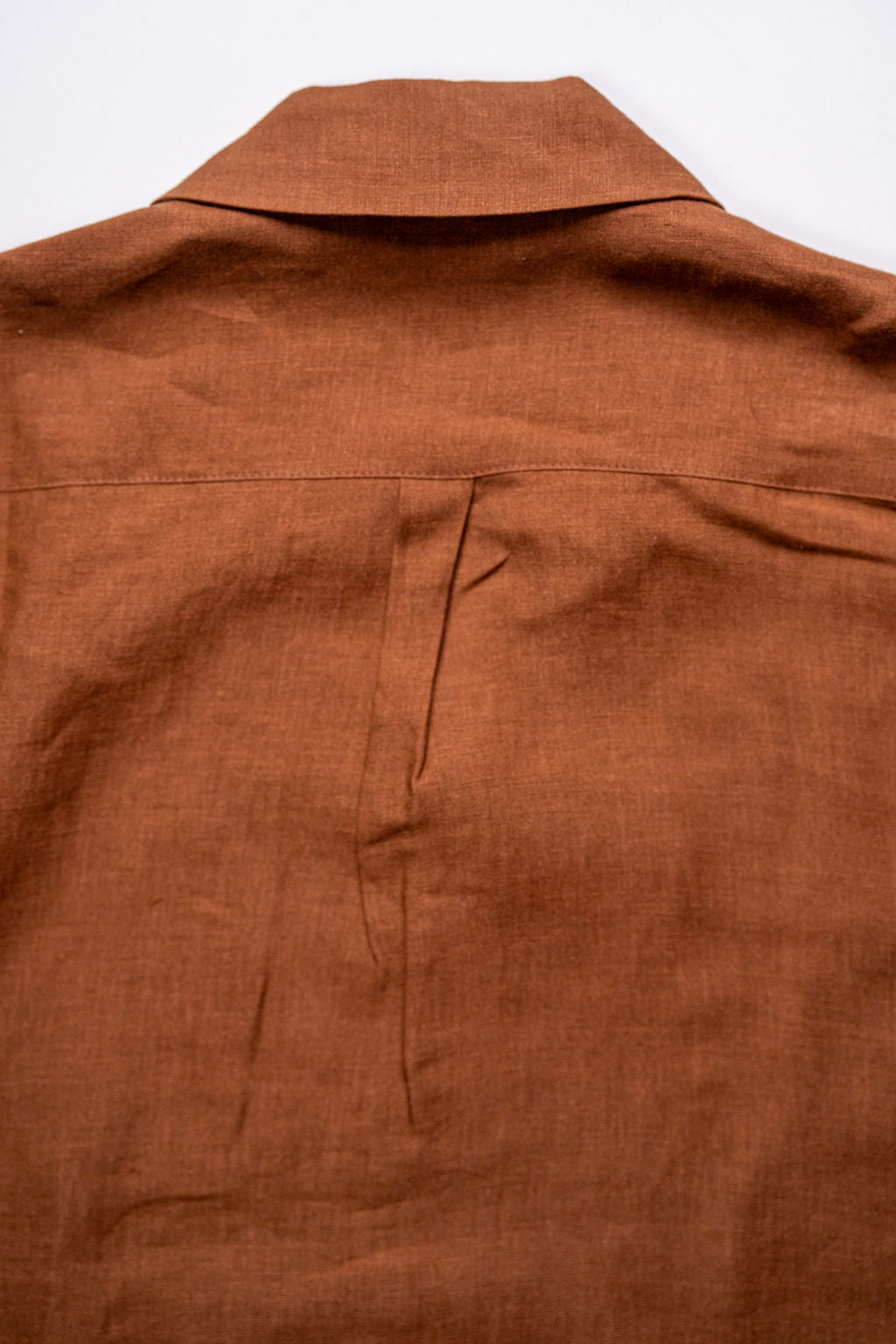 Blluemade Spread Collar Shirt - Leather Belgian Linen