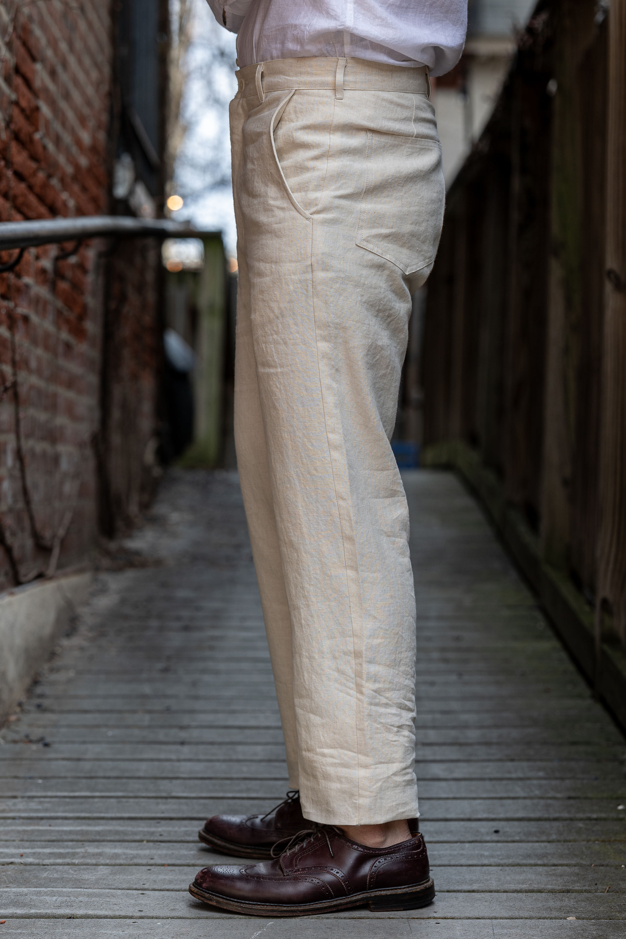 Blluemade Sateen Pant - Belgian Linen Natural