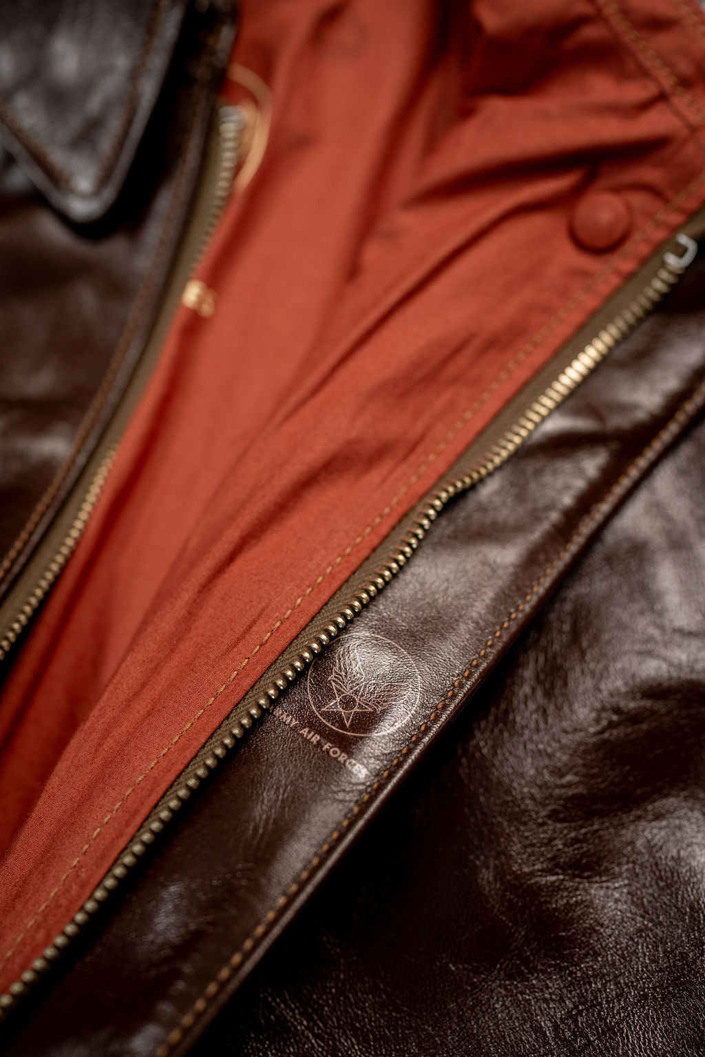 Buzz Rickson's BR80593 Type A-2 “Contract no. w535 AC-23380 Rough Wear Clothing co.” - S/Brown