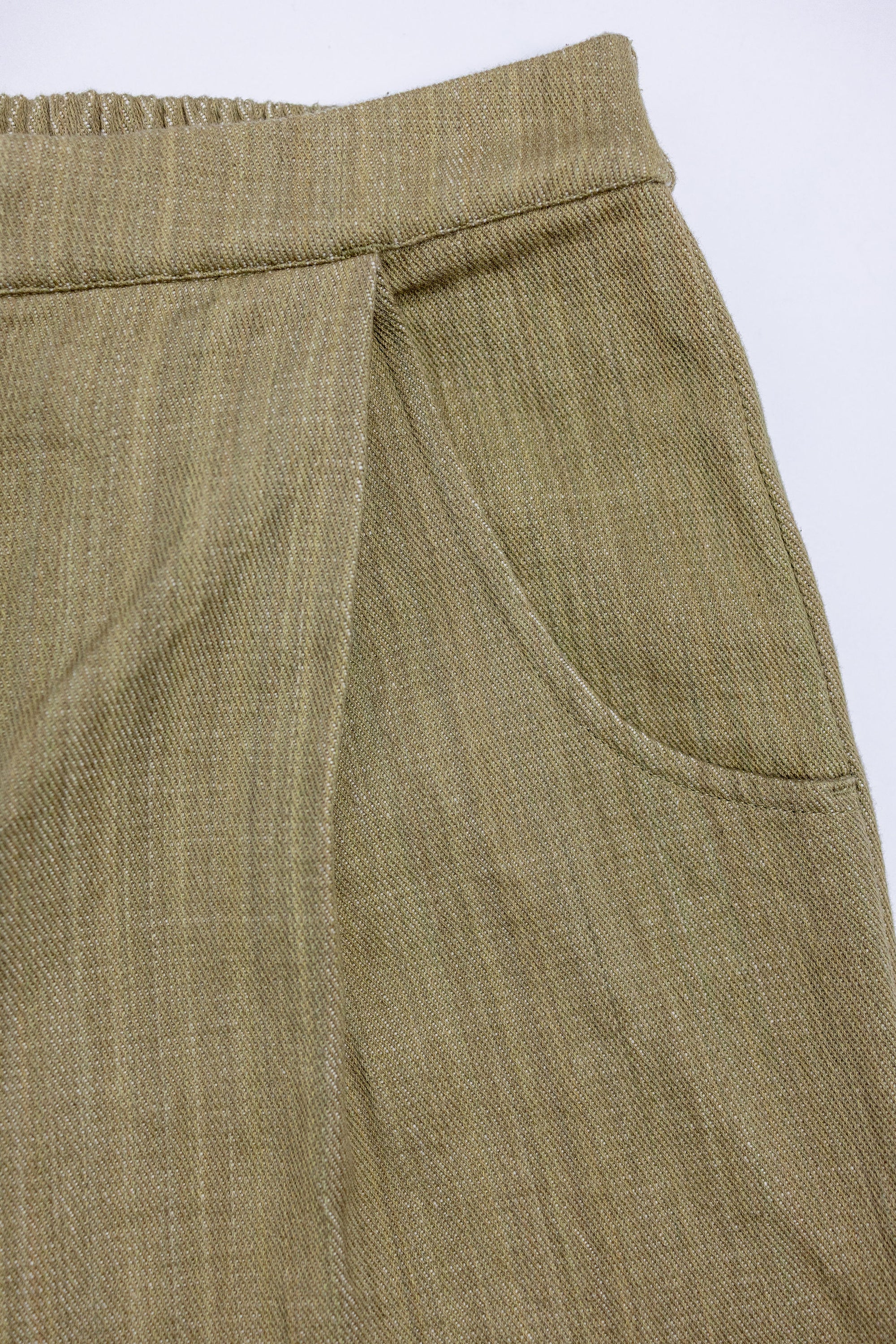 Indi + Ash Nico Pant - Olive Drab Handwoven Denim