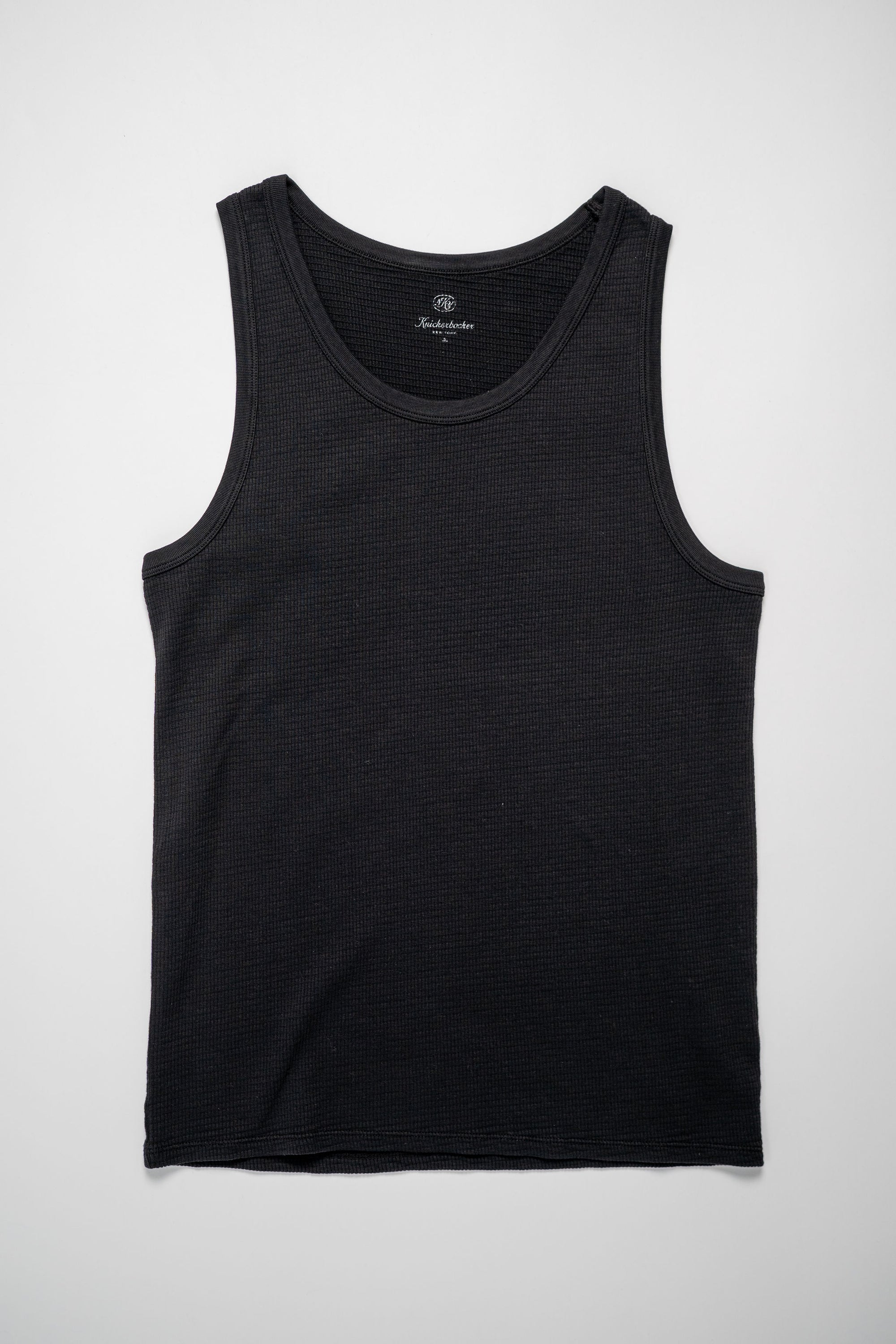 Knickerbocker Box Knit Tank - Black