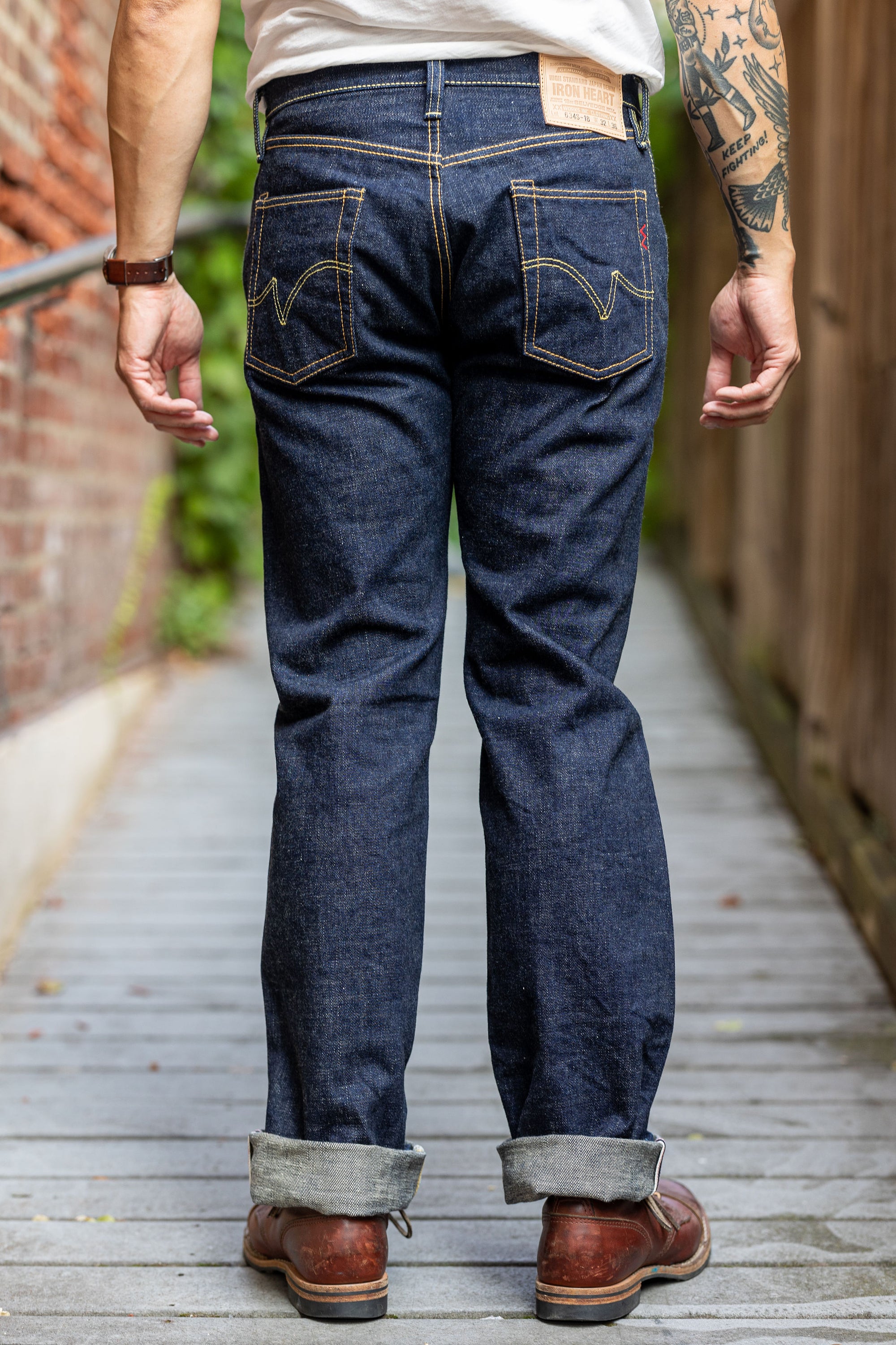 Iron Heart IH-634S-18 18oz Vintage Selvedge Denim Straight Cut Jeans - Indigo