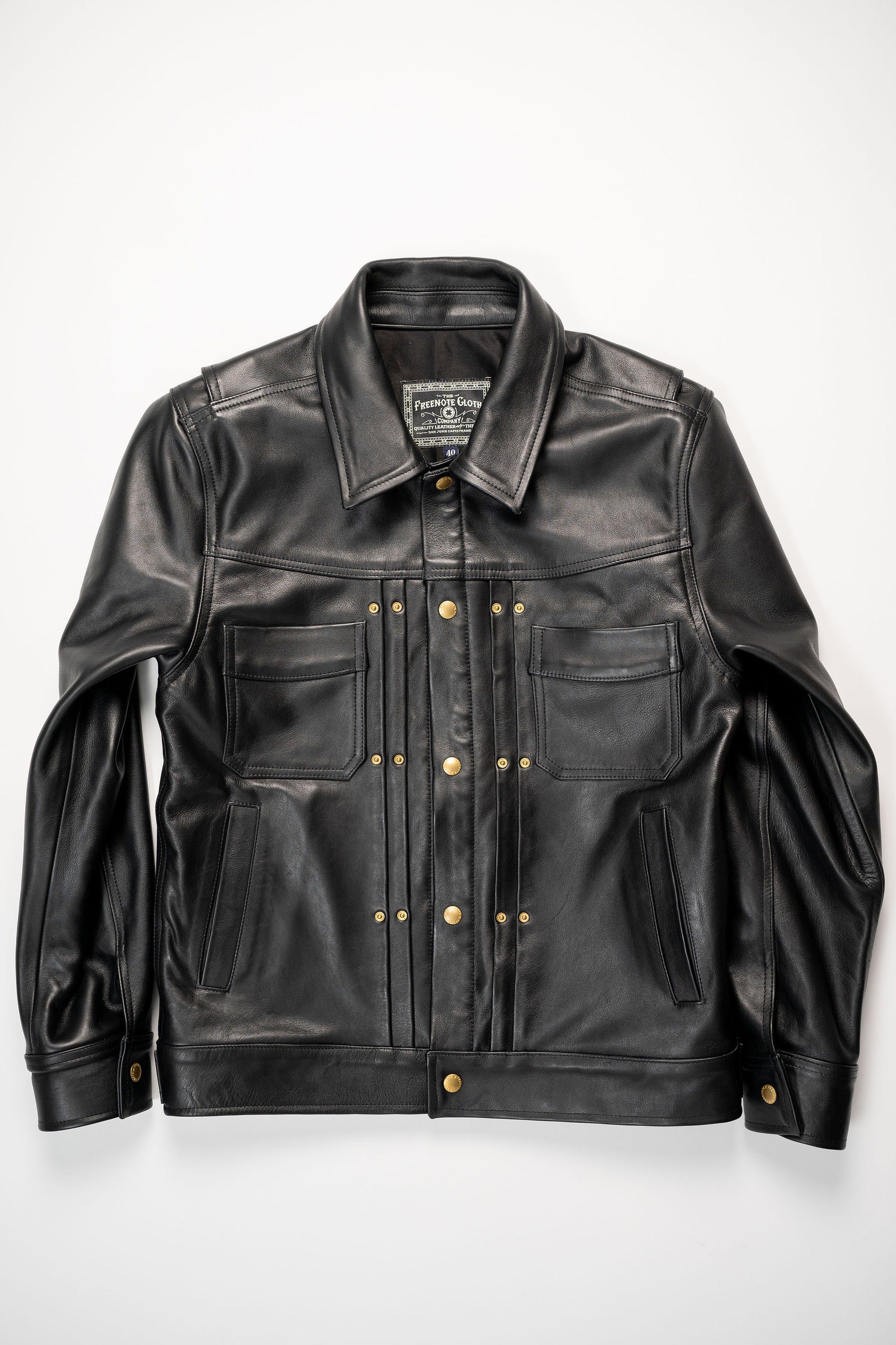 Freenote Cloth RJ-1 Riders Jacket - Black Boston Leather