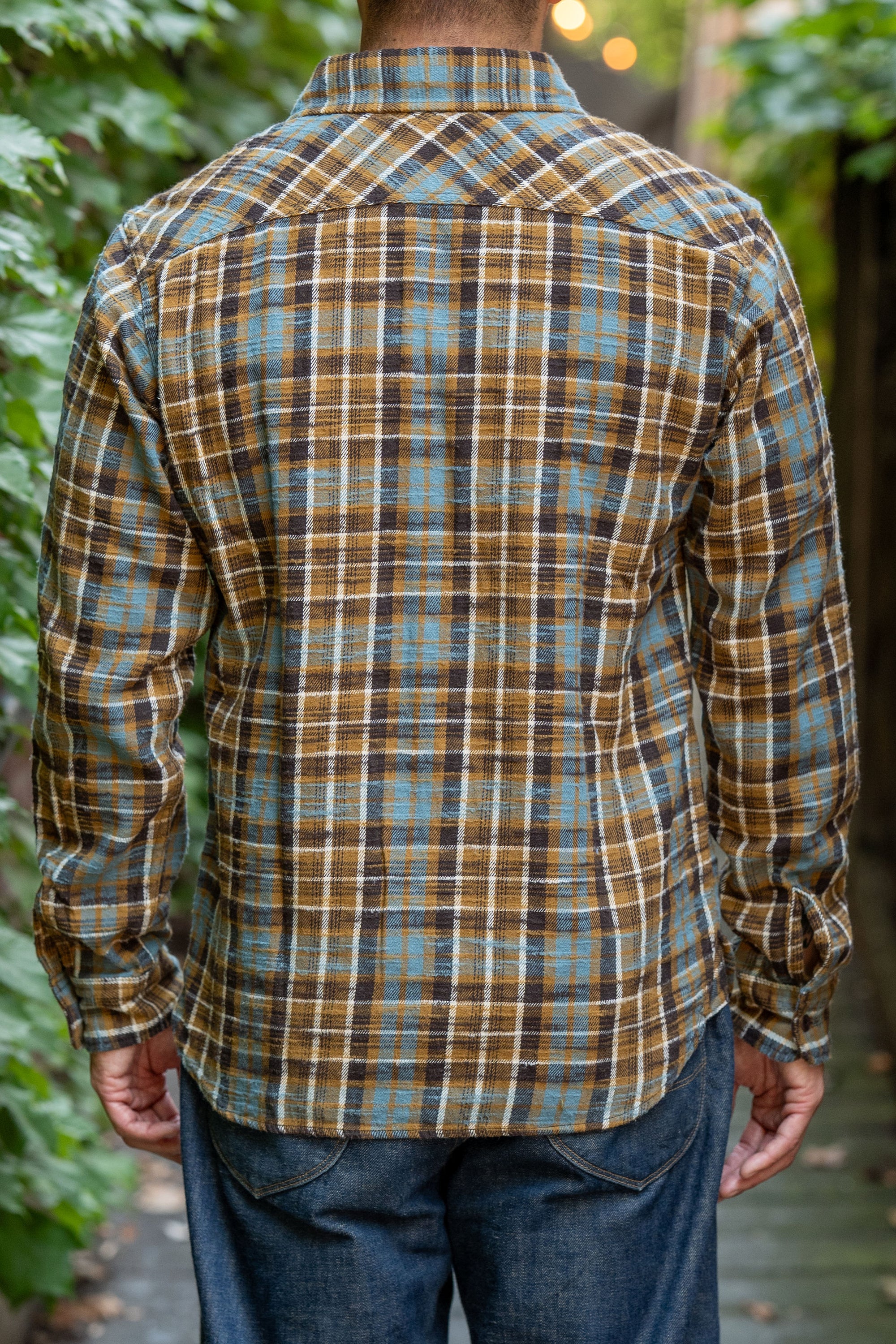 UES 502554 Slubby Flannel Shirts - Mustard
